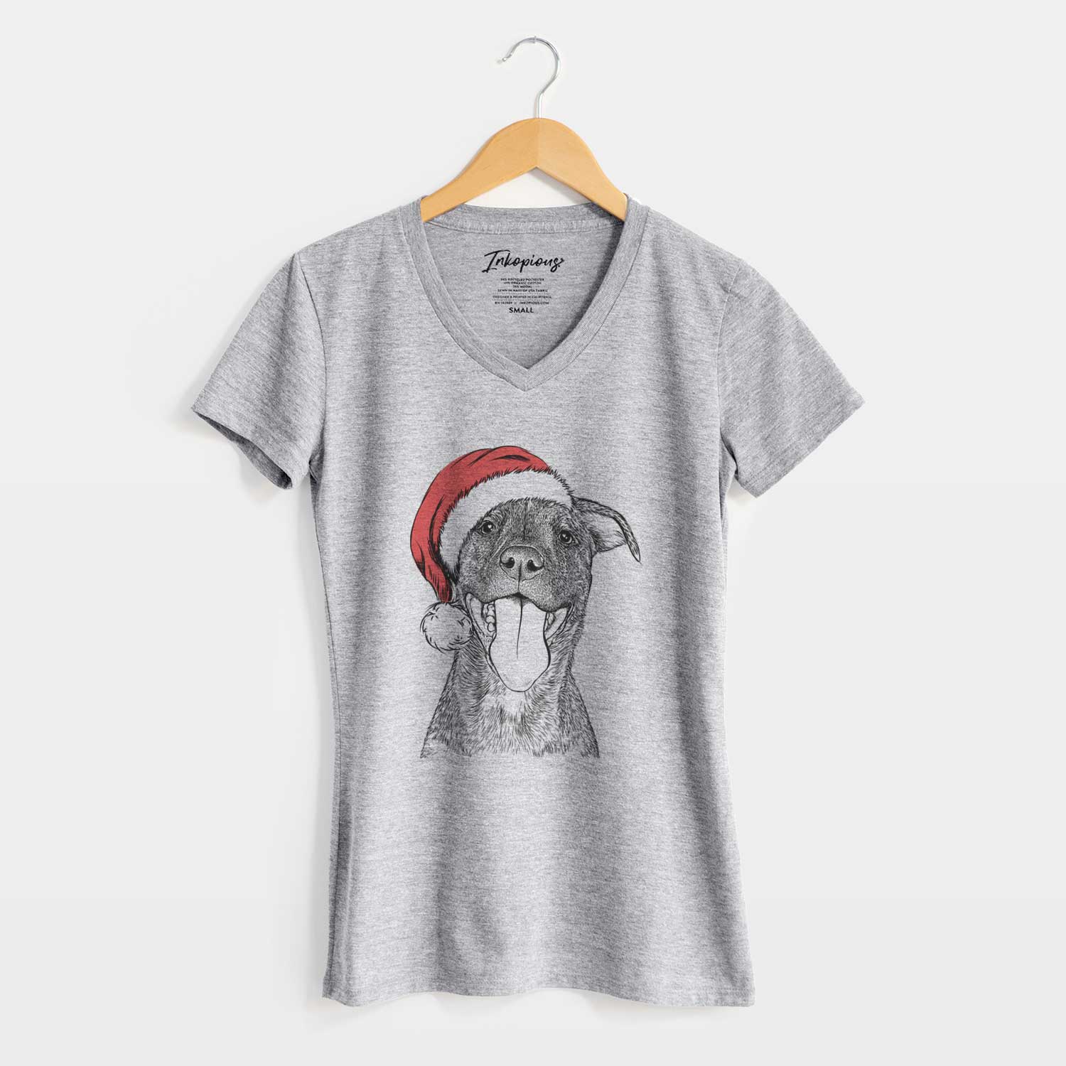 Santa Harley the Pitbull Mix - Women's V-neck Shirt