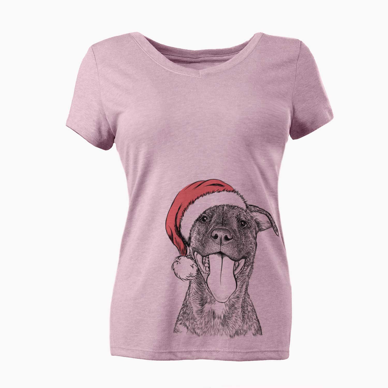 Santa Harley the Pitbull Mix - Women's V-neck Shirt