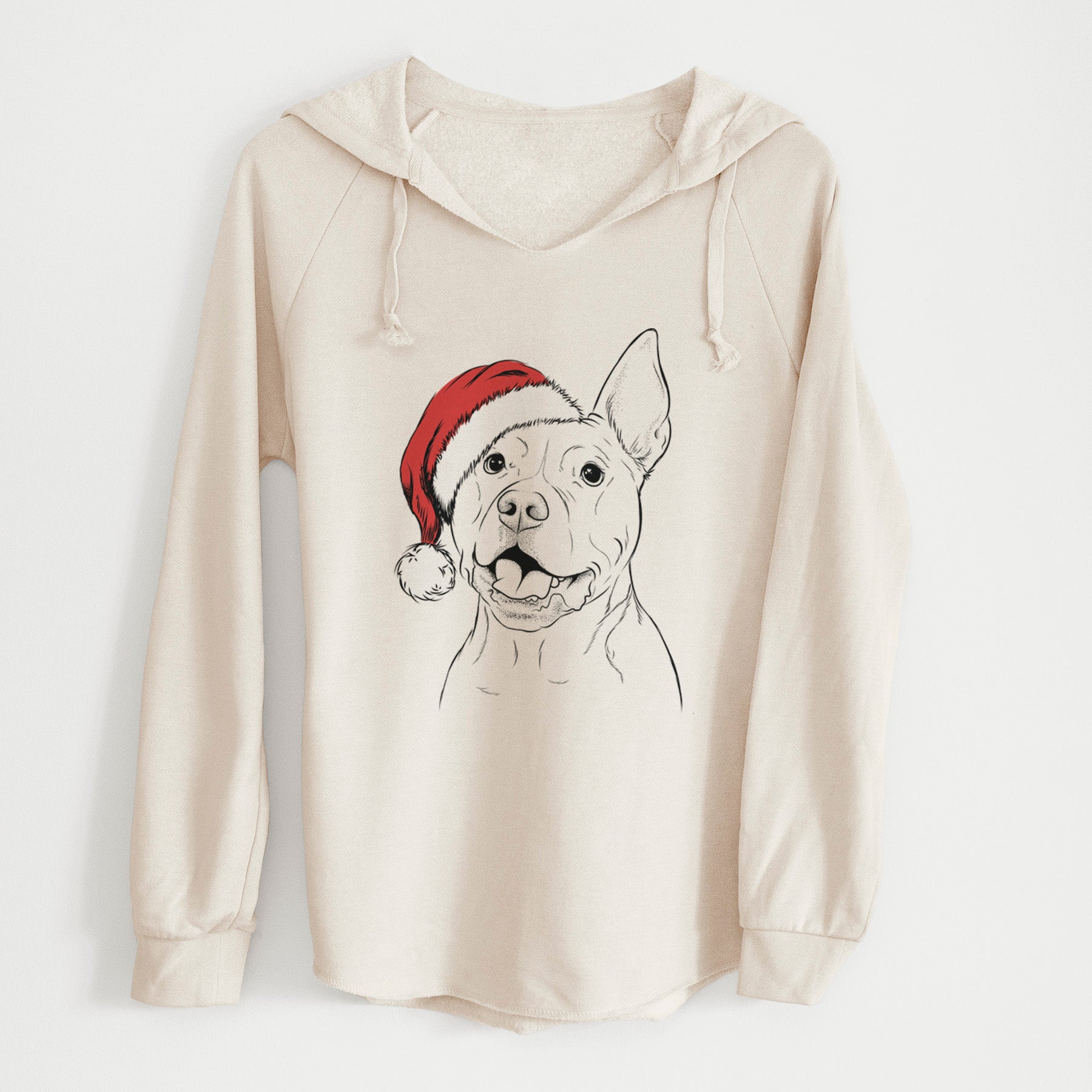 Santa Harley the Pitbull - Cali Wave Hooded Sweatshirt