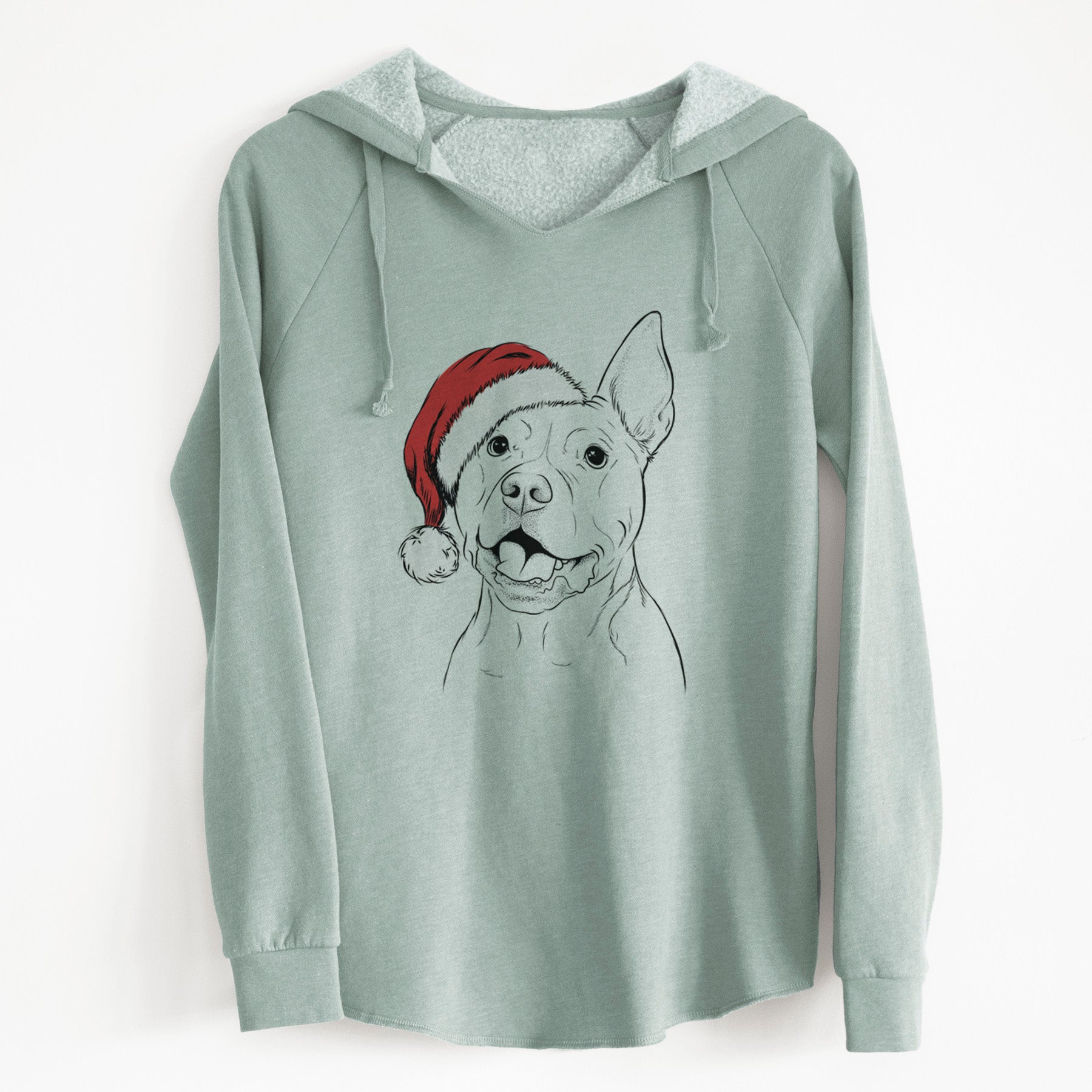 Santa Harley the Pitbull - Cali Wave Hooded Sweatshirt