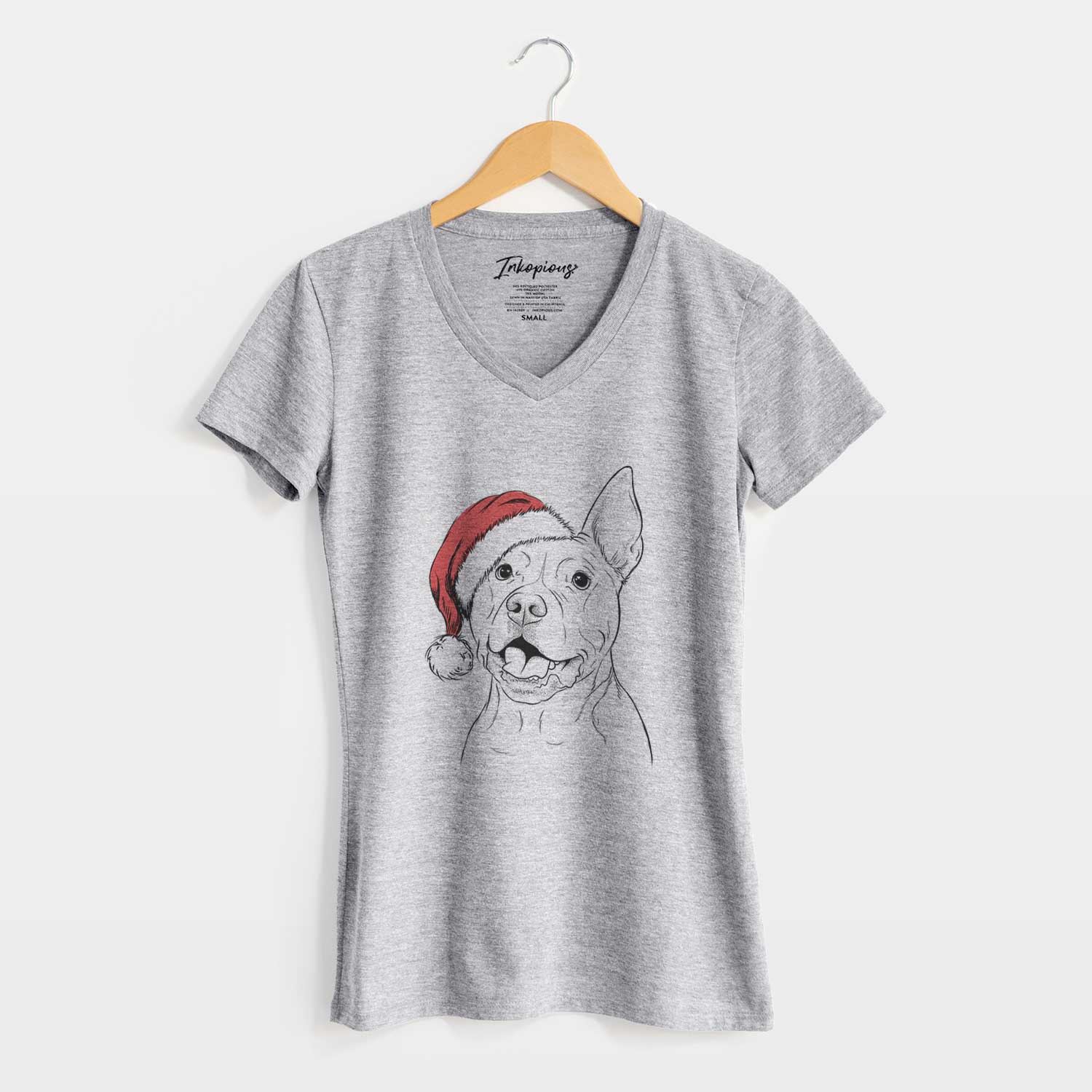 Santa Harley the Pitbull - Women's V-neck Shirt