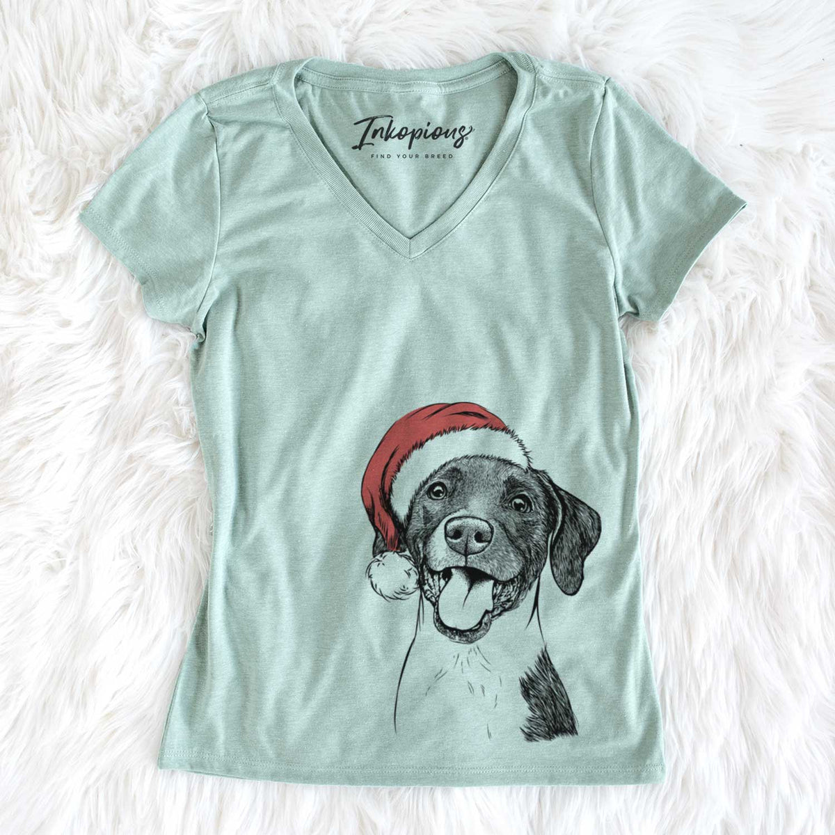 Santa Harper the Mixed Breed - Women&#39;s V-neck Shirt