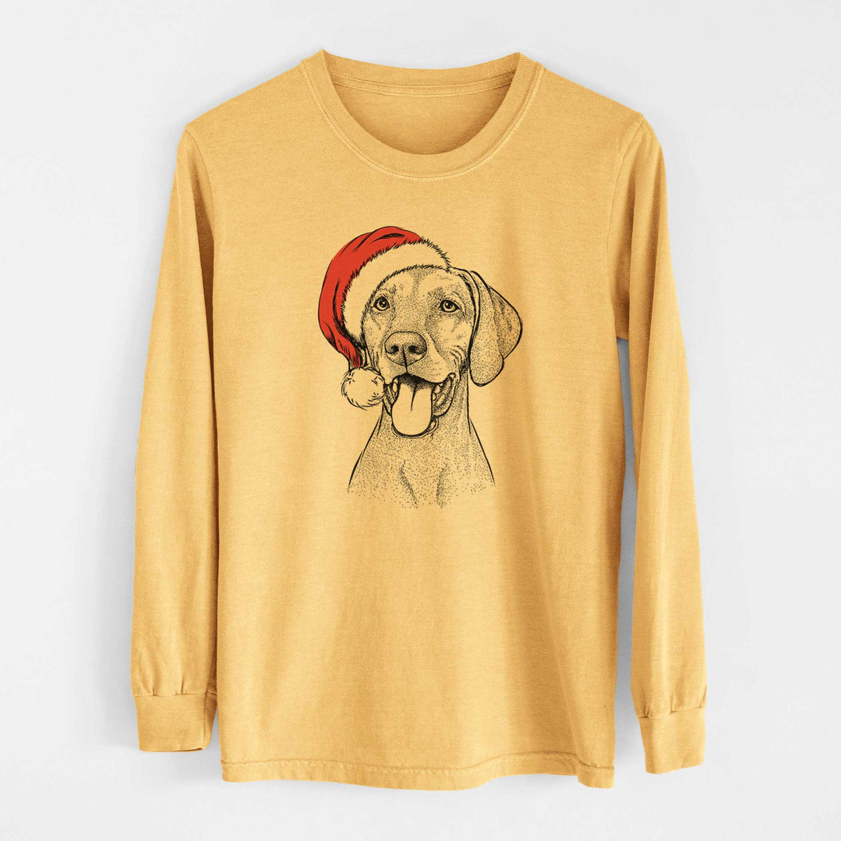 Santa Harper the Vizsla - Heavyweight 100% Cotton Long Sleeve