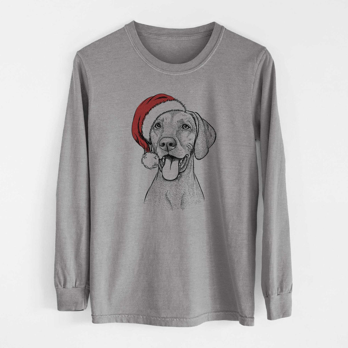 Santa Harper the Vizsla - Heavyweight 100% Cotton Long Sleeve