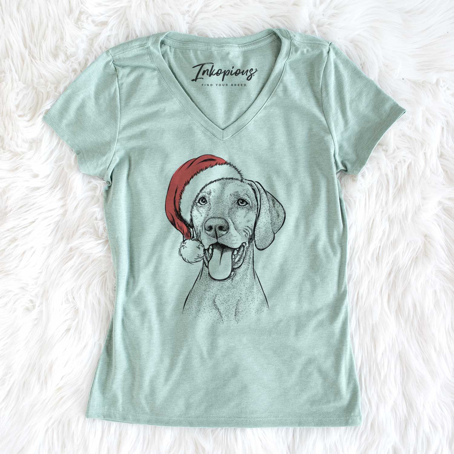 Santa Harper the Vizsla - Women's V-neck Shirt