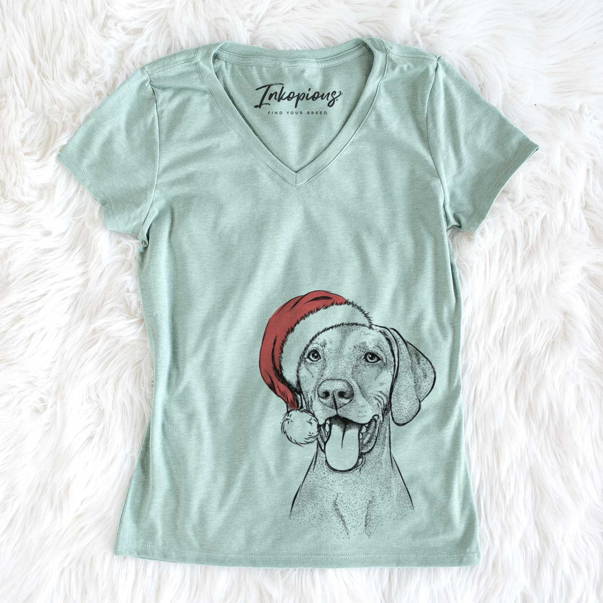 Santa Harper the Vizsla - Women&#39;s V-neck Shirt