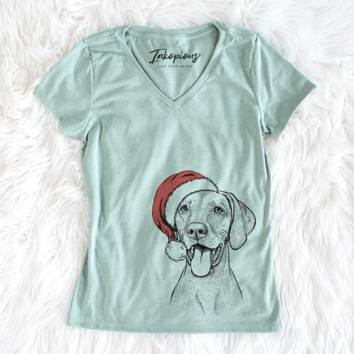 Santa Harper the Vizsla - Women's V-neck Shirt