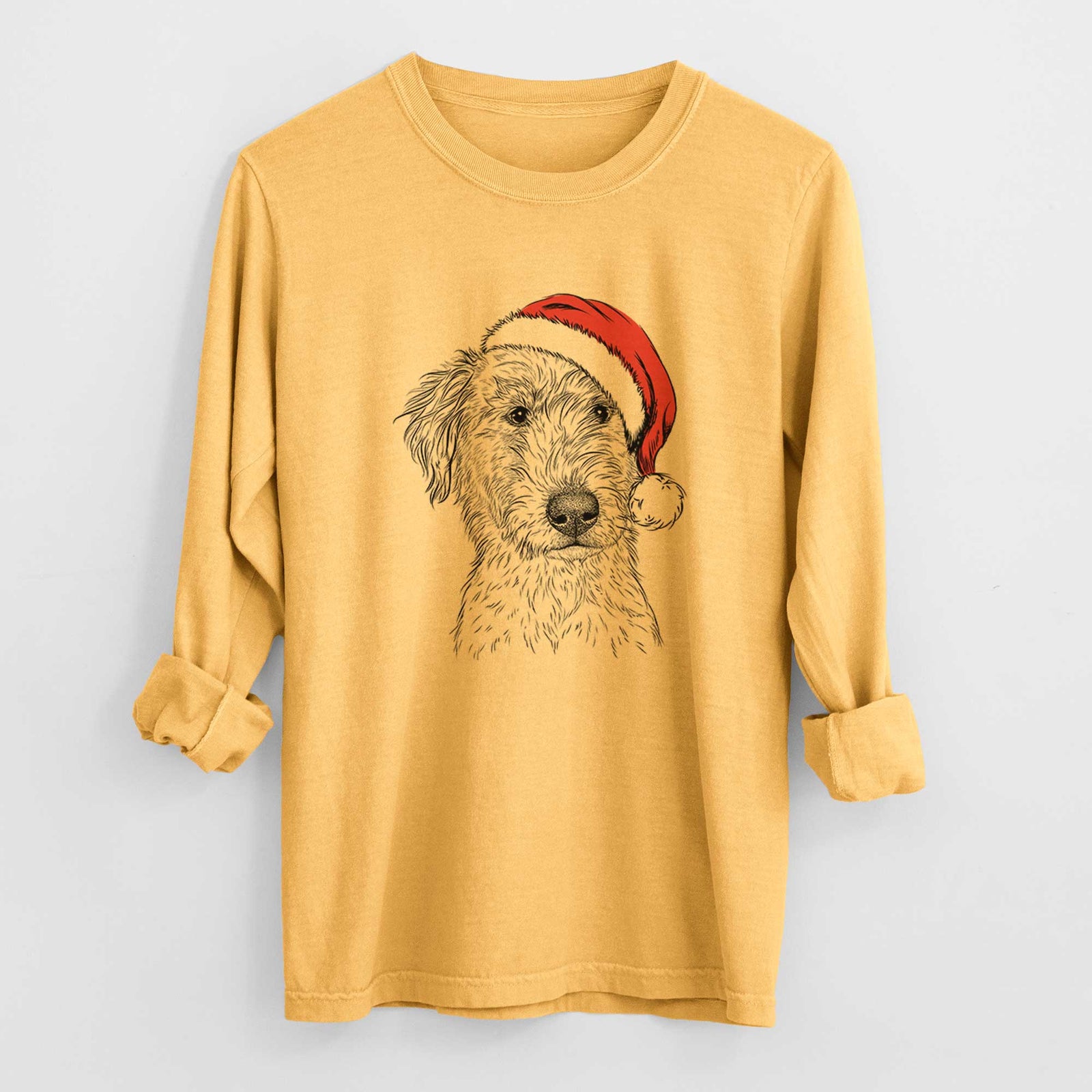 Santa Harry the Mixed Breed Puppy - Heavyweight 100% Cotton Long Sleeve