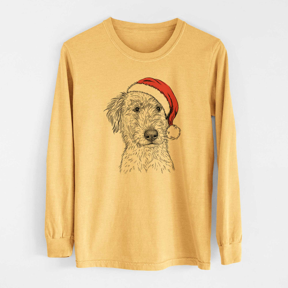Santa Harry the Mixed Breed Puppy - Heavyweight 100% Cotton Long Sleeve