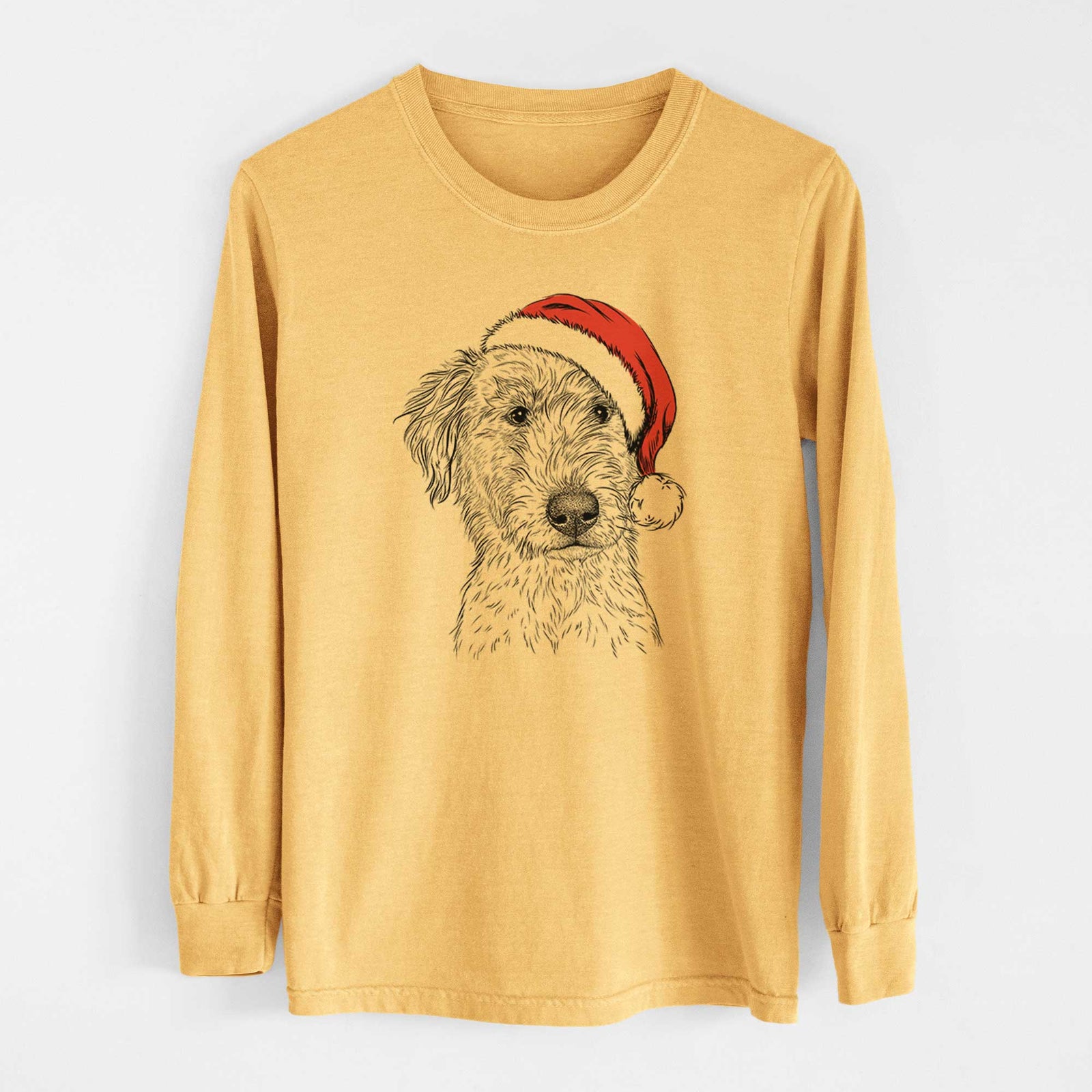 Santa Harry the Mixed Breed Puppy - Heavyweight 100% Cotton Long Sleeve