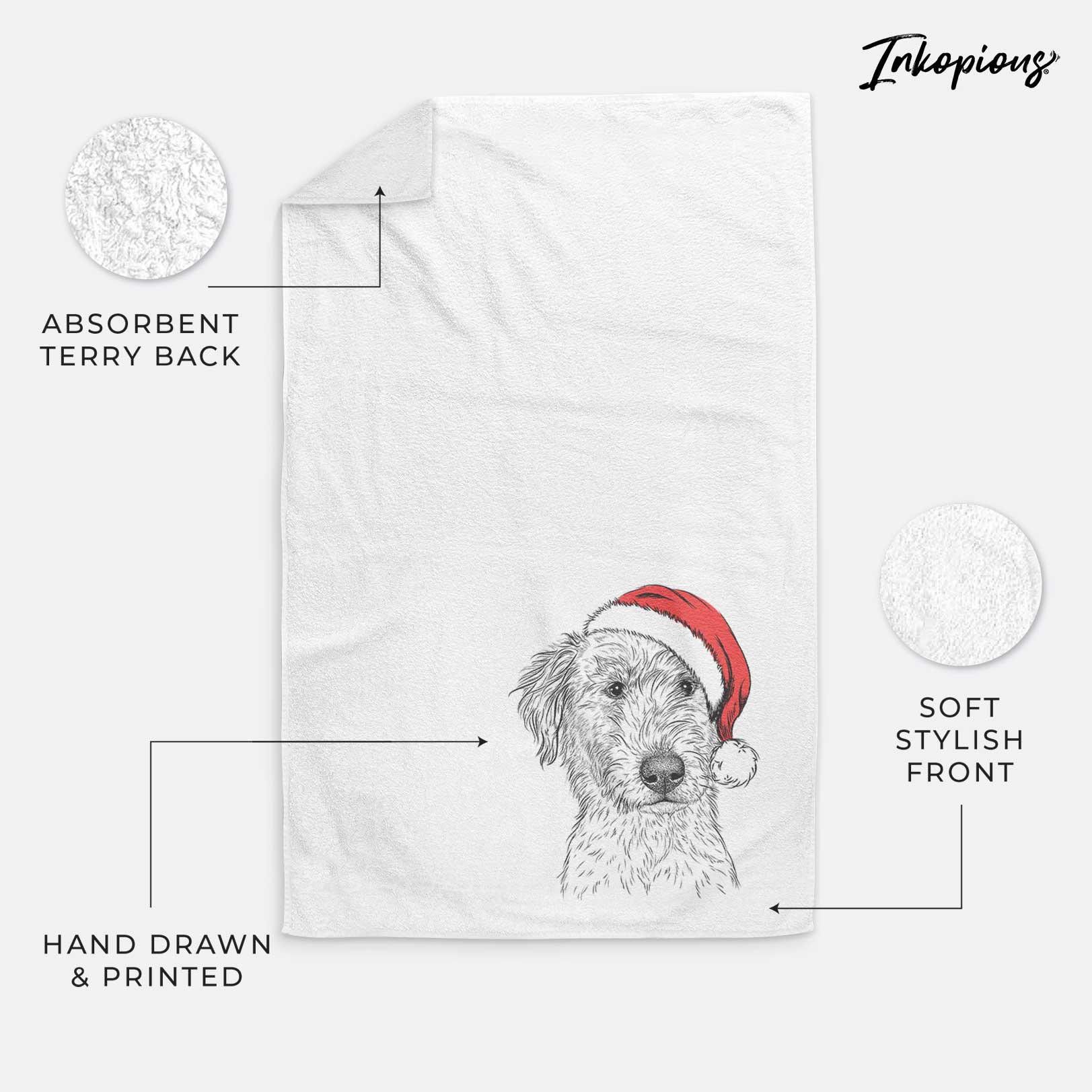 Harry the Mixed Breed Puppy Decorative Hand Towel