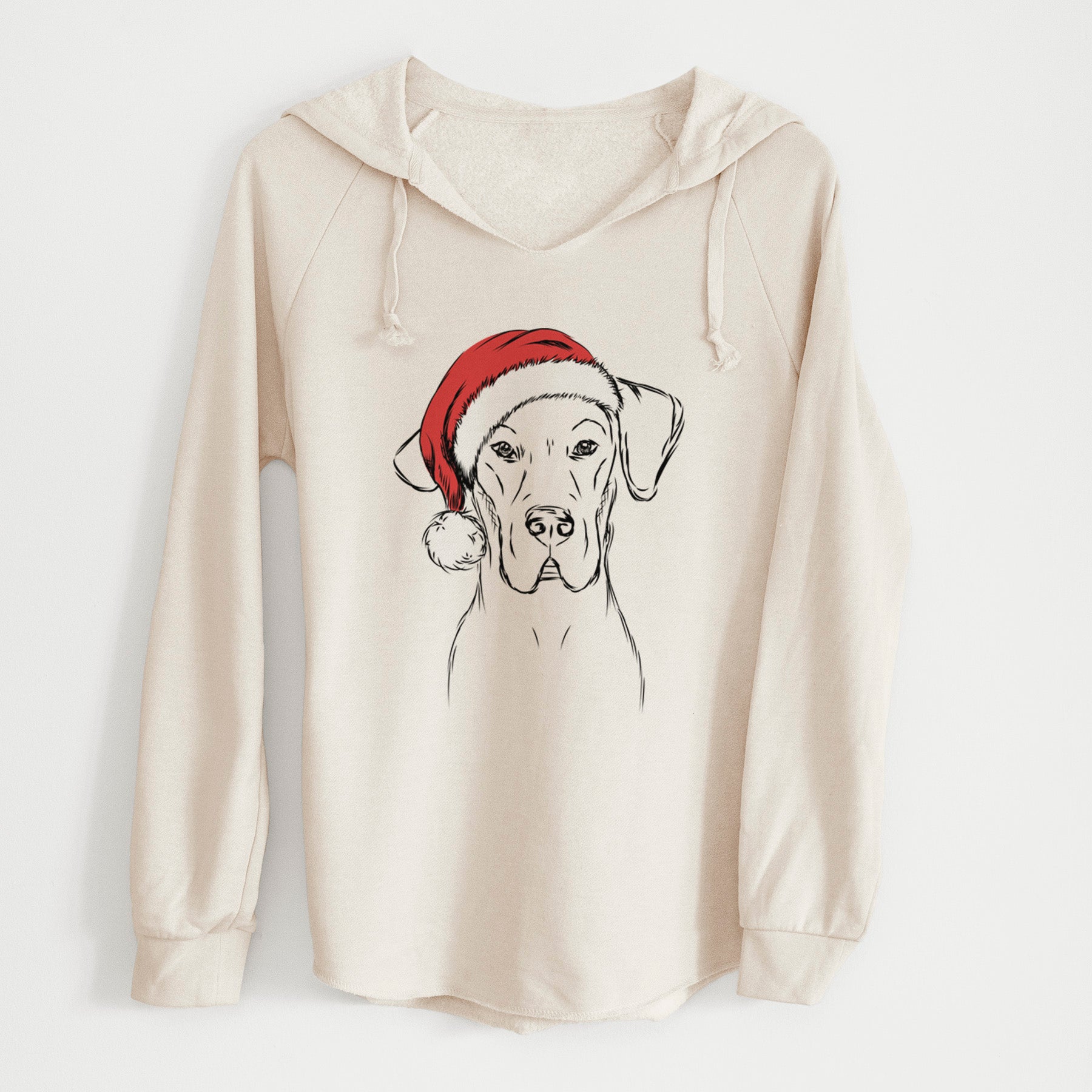 Santa Harvey the Great Dane - Cali Wave Hooded Sweatshirt