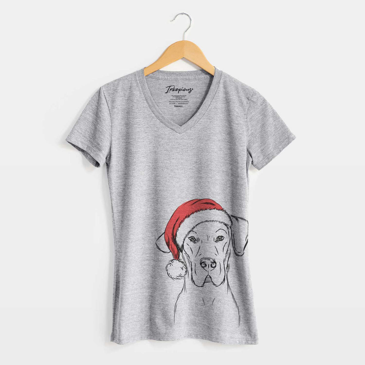 Santa Harvey the Great Dane - Women's V-neck Shirt