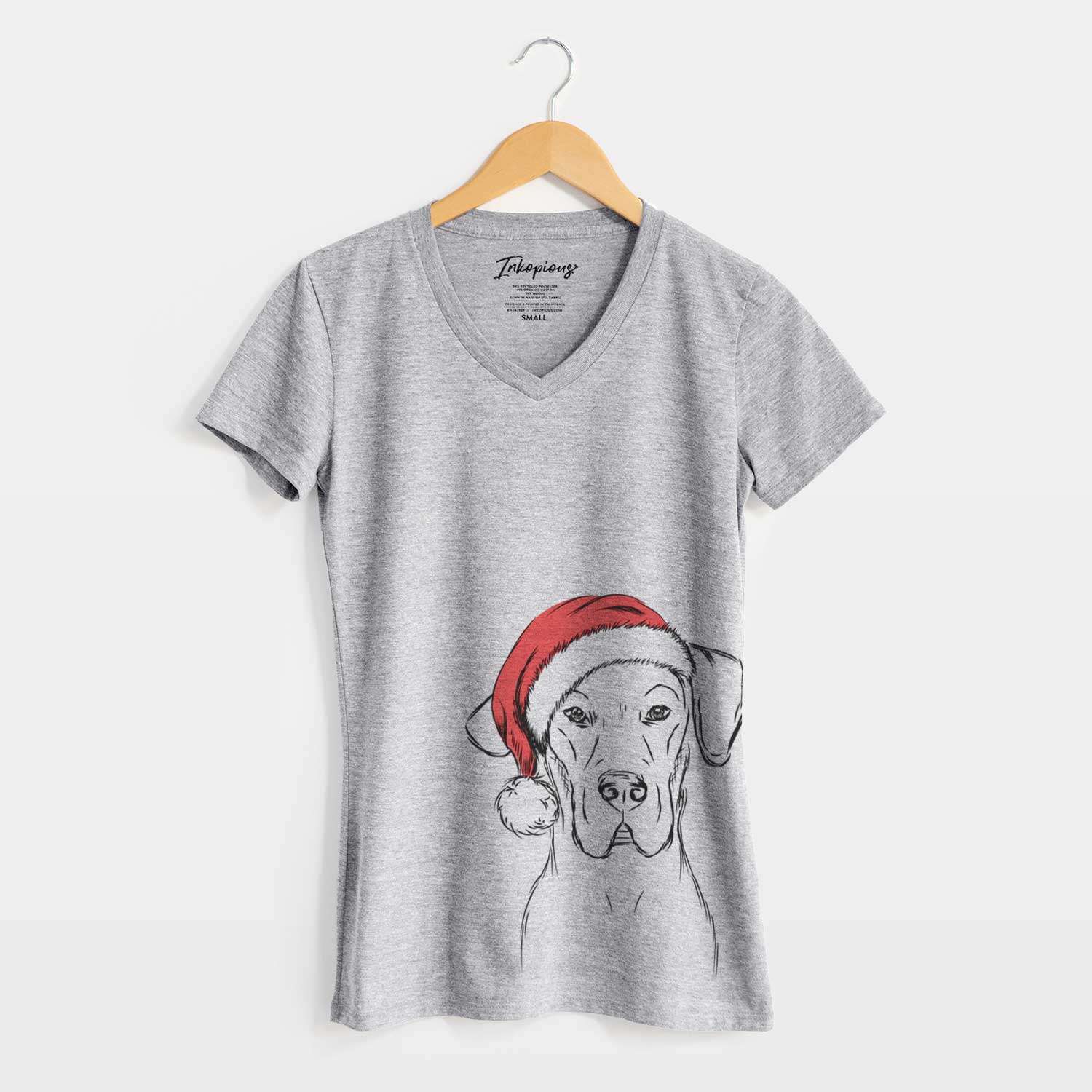 Santa Harvey the Great Dane - Women's V-neck Shirt