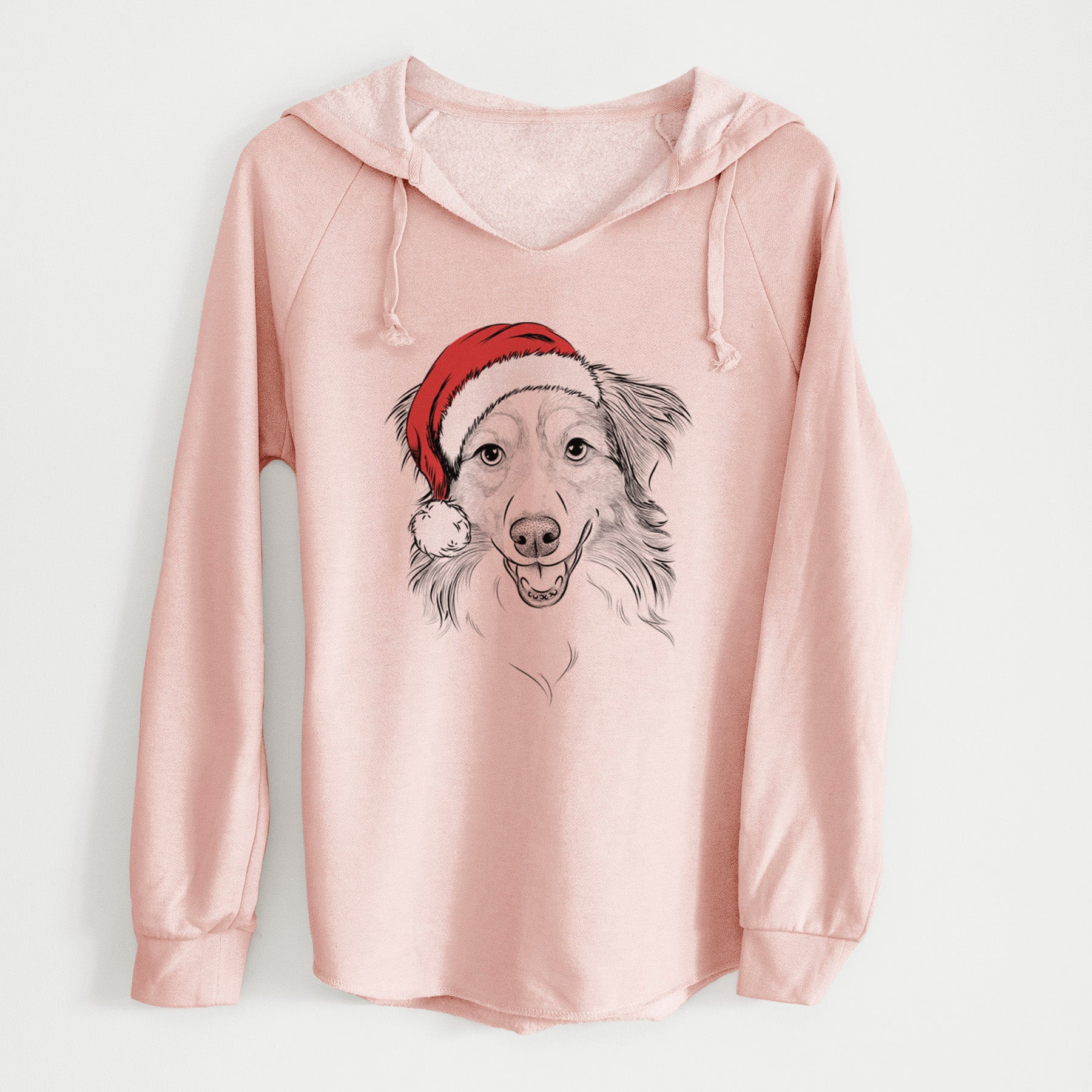 Santa Hattie the Australian Shepherd - Cali Wave Hooded Sweatshirt