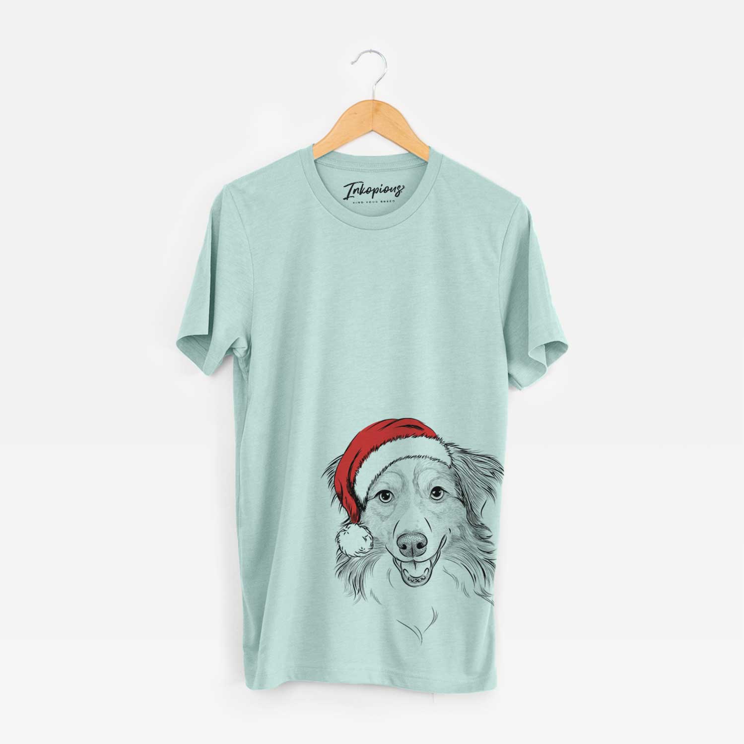 Santa Hattie the Australian Shepherd - Unisex Crewneck