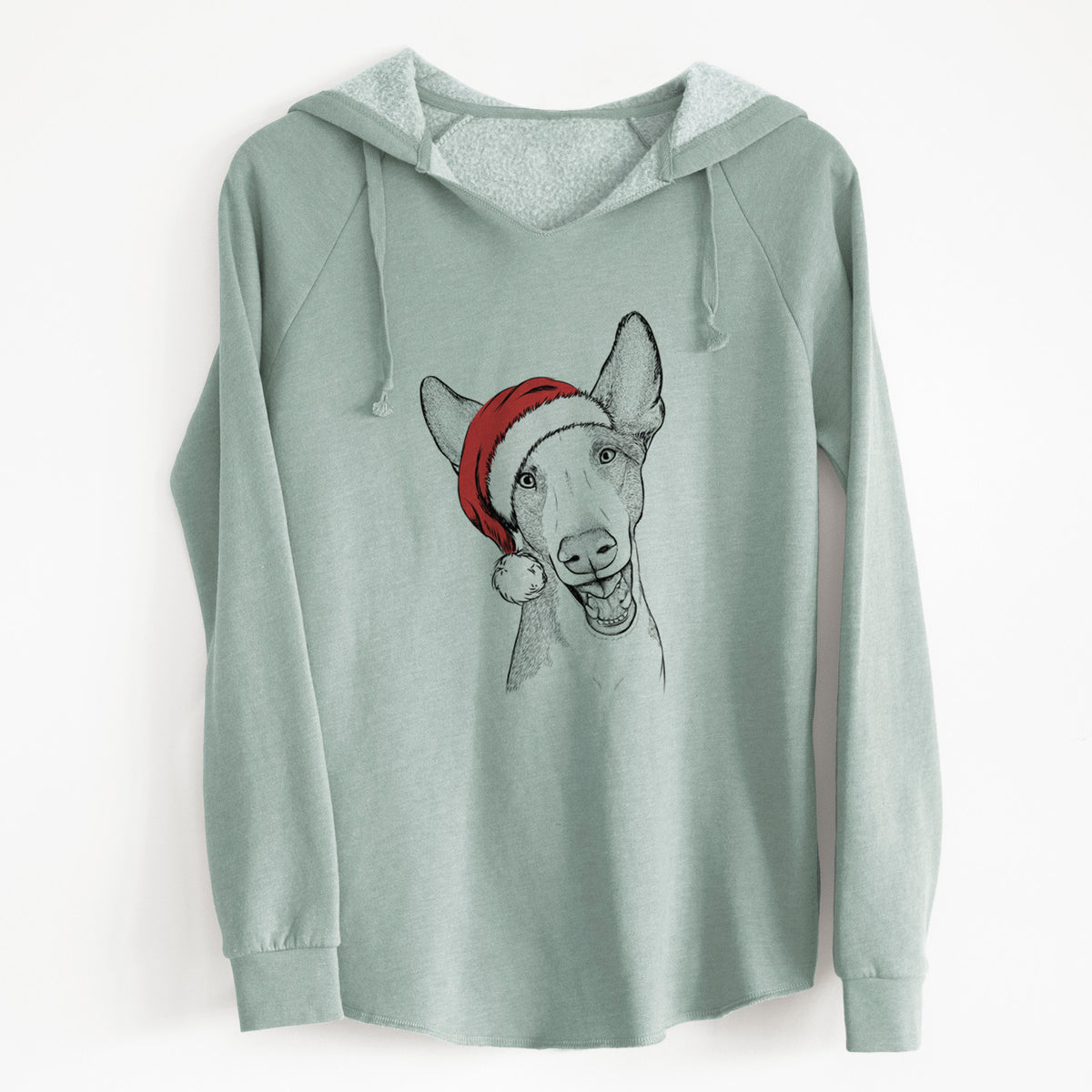 Santa Havok the Ibizan Hound - Cali Wave Hooded Sweatshirt