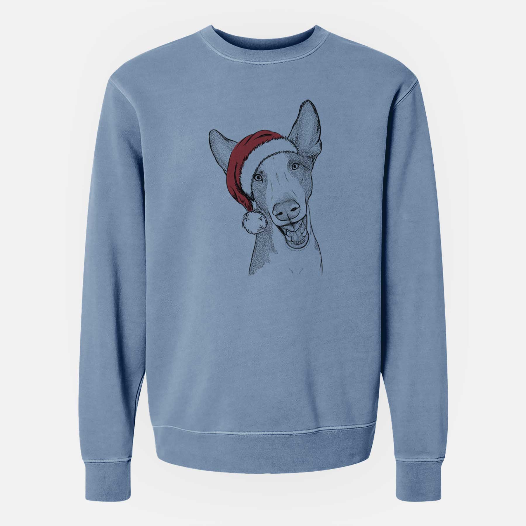 Santa Havok the Ibizan Hound - Unisex Pigment Dyed Crew Sweatshirt