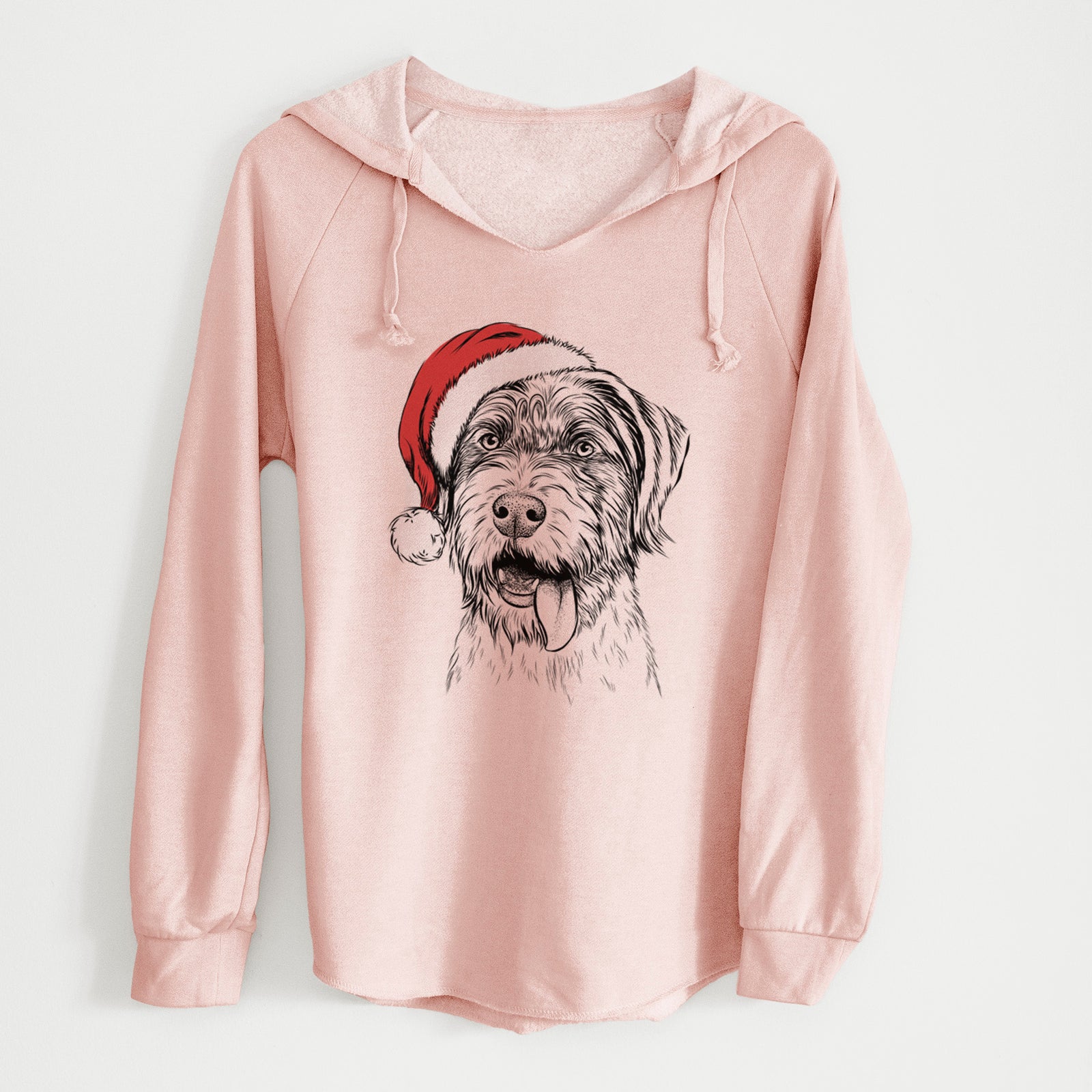 Santa Hazel the German Wirehaired Pointer Mix - Cali Wave Hooded Sweatshirt
