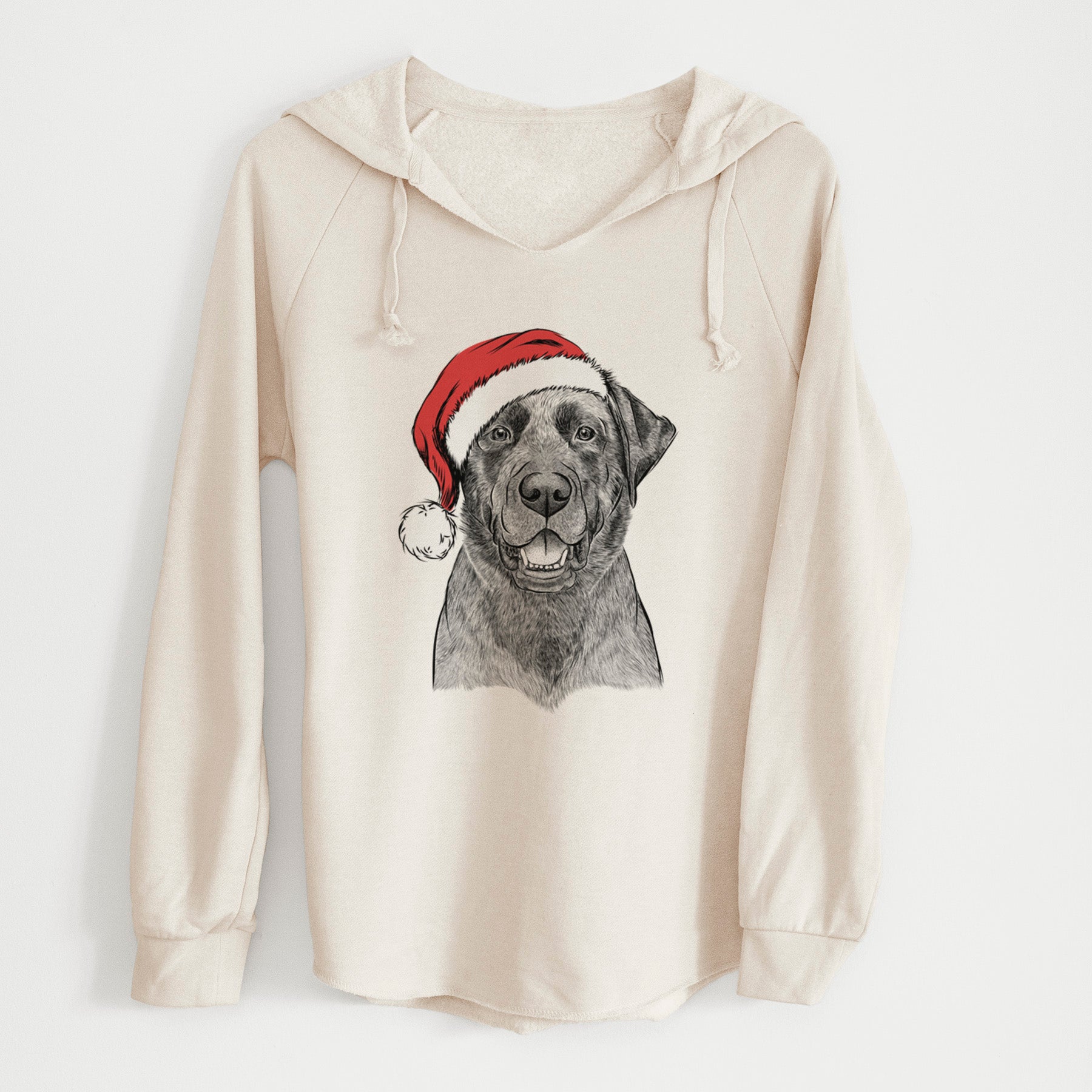 Santa Heath the Black Lab - Cali Wave Hooded Sweatshirt