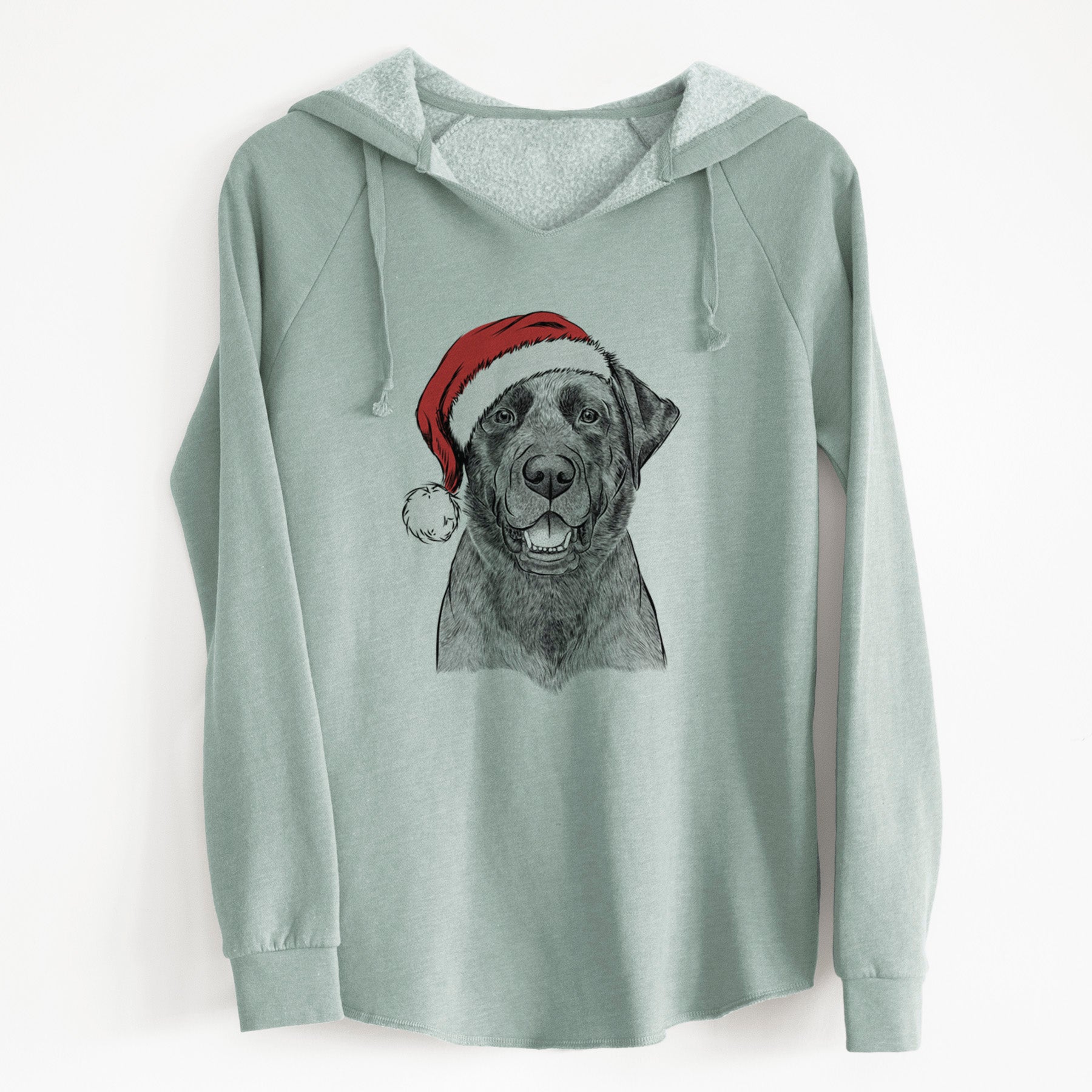 Santa Heath the Black Lab - Cali Wave Hooded Sweatshirt