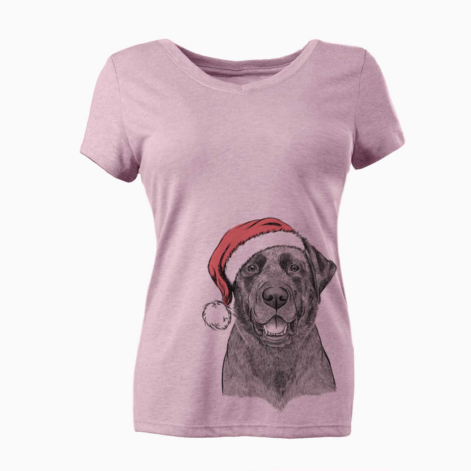 Santa Heath the Black Lab - Women's V-neck Shirt