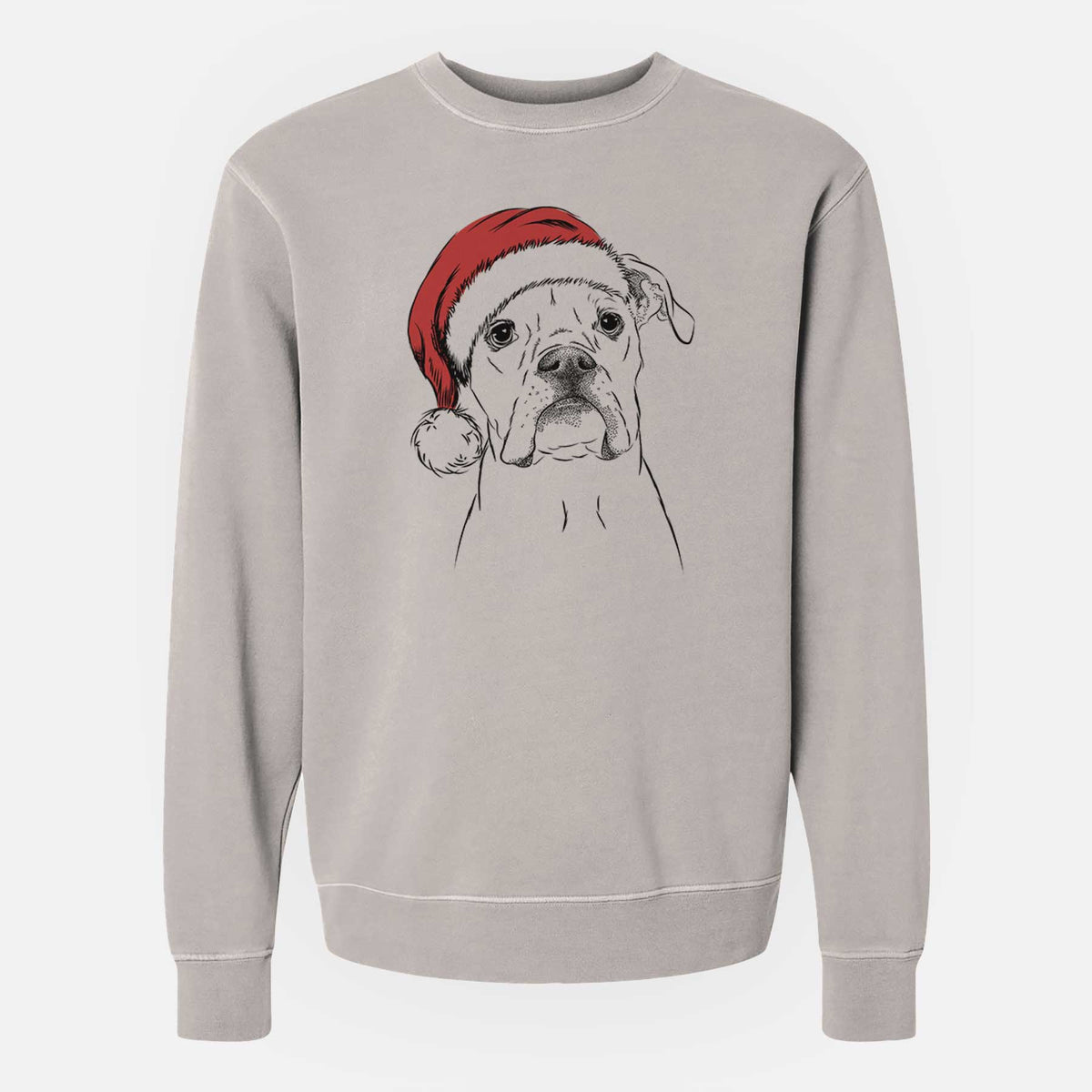 Santa Henley the Boxer - Unisex Pigment Dyed Crew Sweatshirt