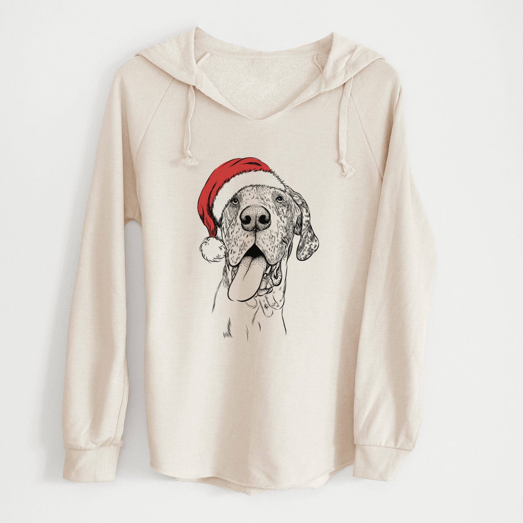 Santa Hennessey the Great Dane - Cali Wave Hooded Sweatshirt