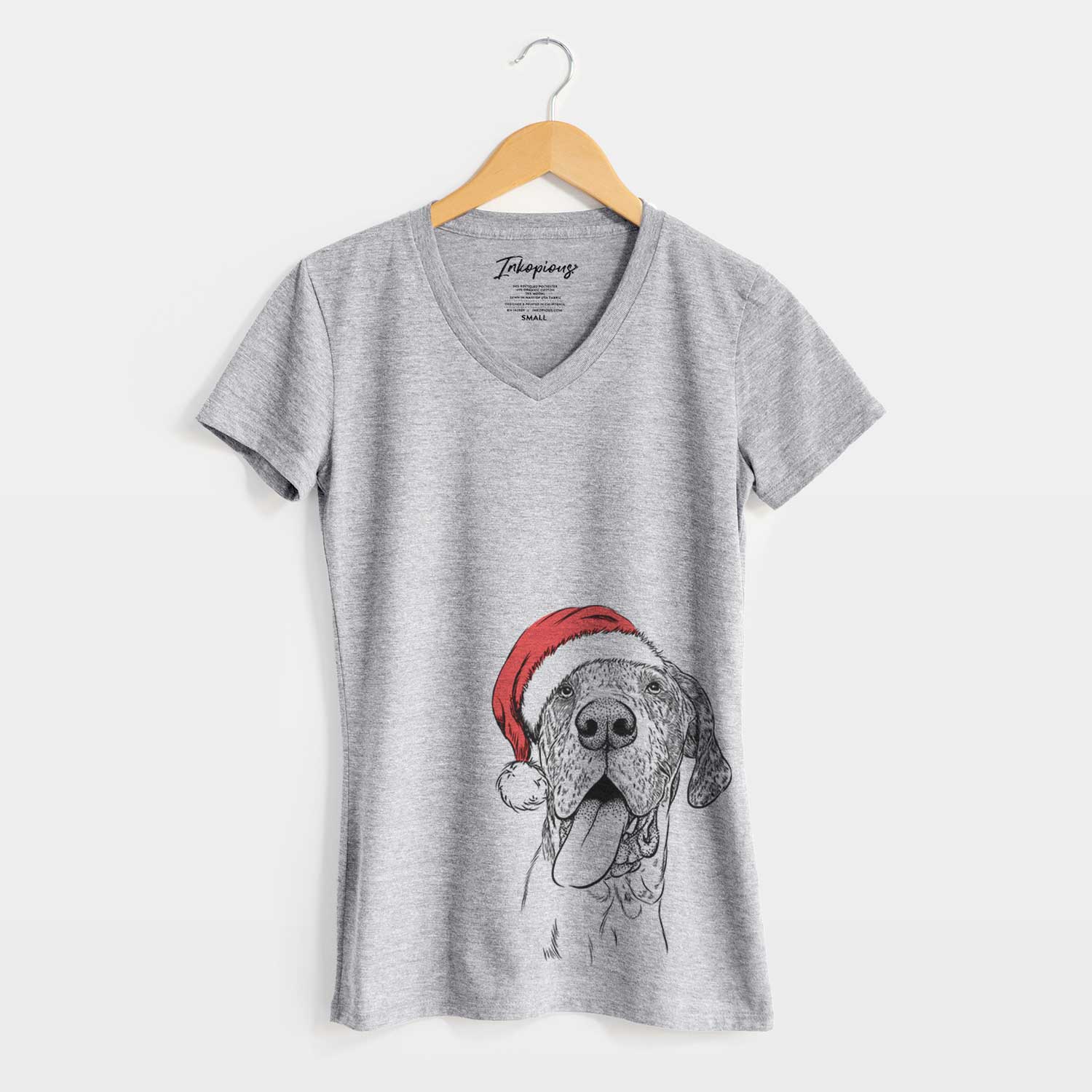 Santa Hennessey the Great Dane - Women's V-neck Shirt