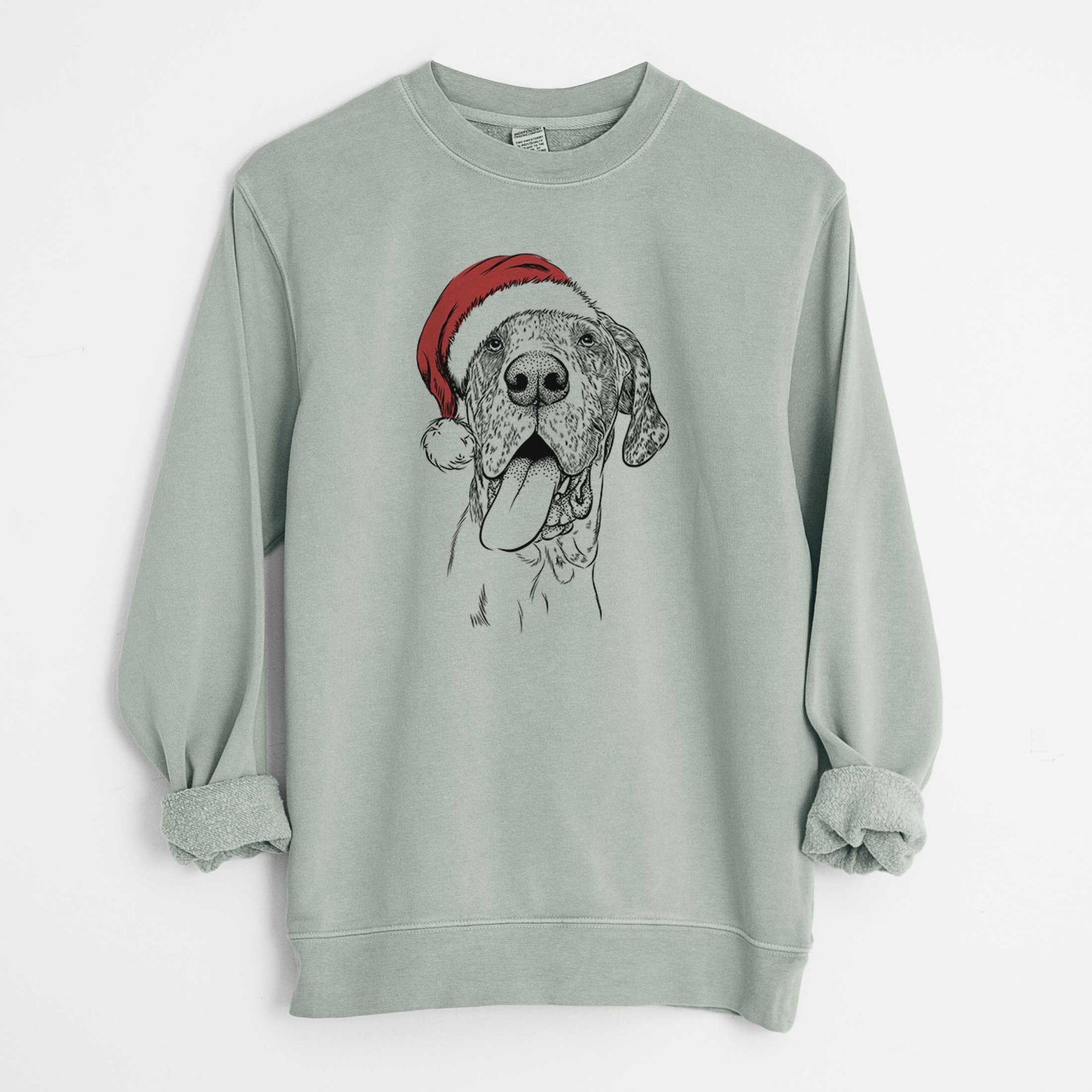 Santa Hennessey the Great Dane - Unisex Pigment Dyed Crew Sweatshirt