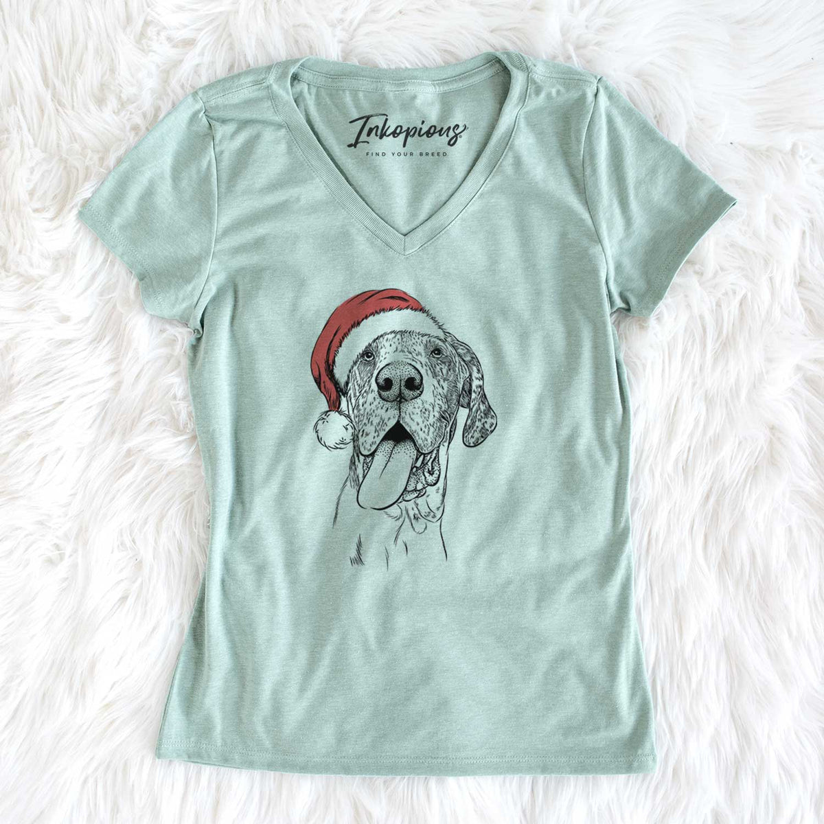 Santa Hennessey the Great Dane - Women's V-neck Shirt
