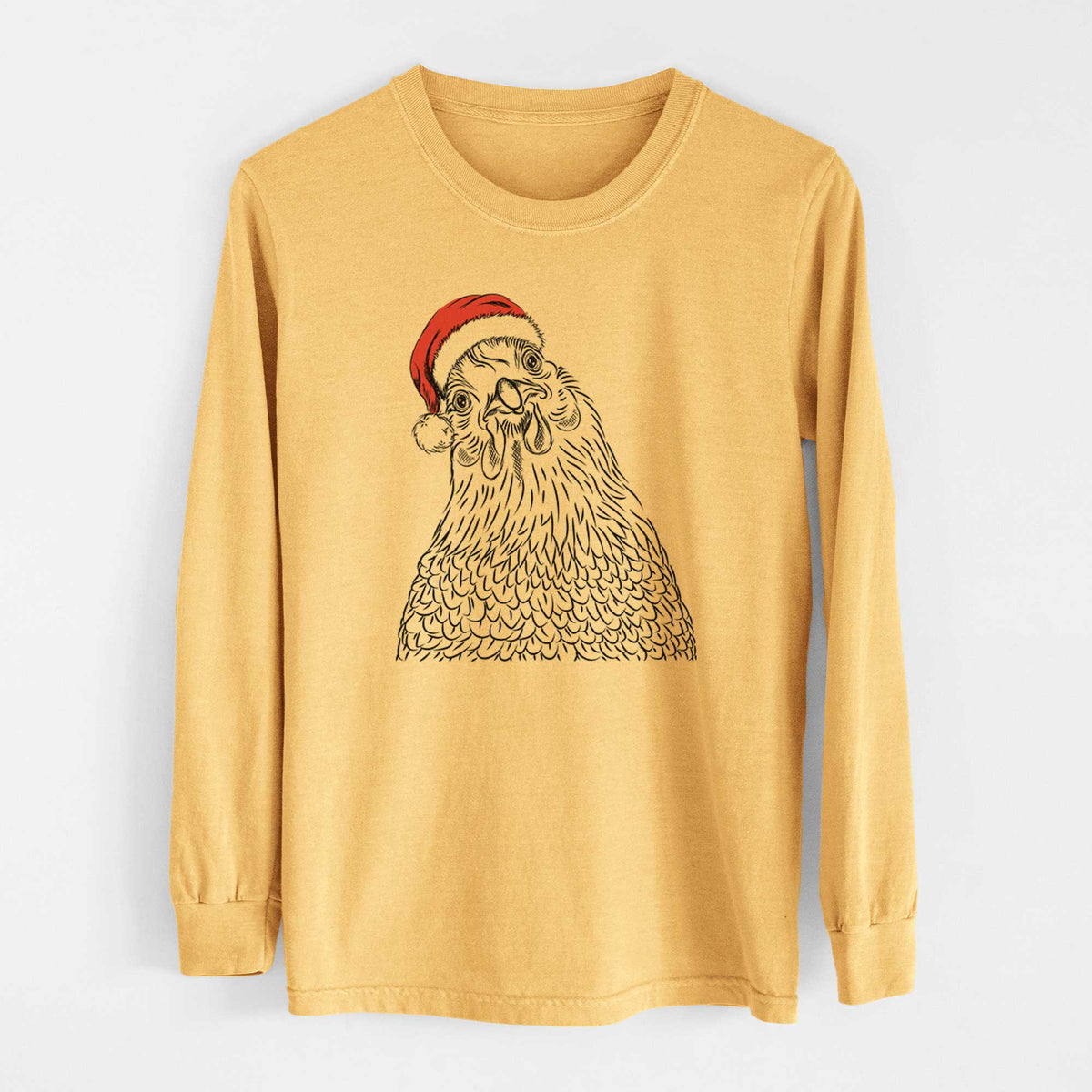 Santa Henrietta the Chicken - Heavyweight 100% Cotton Long Sleeve