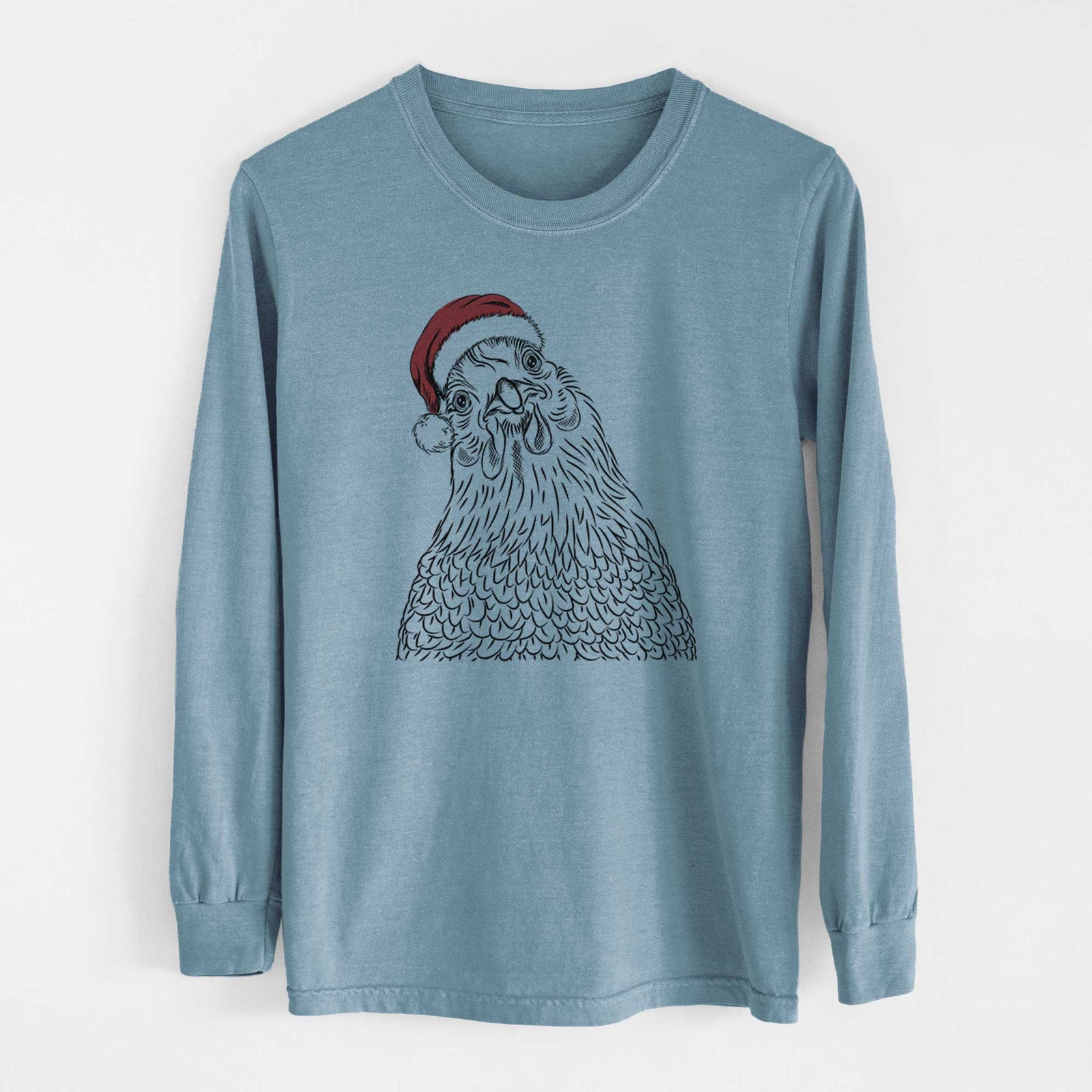 Santa Henrietta the Chicken - Heavyweight 100% Cotton Long Sleeve