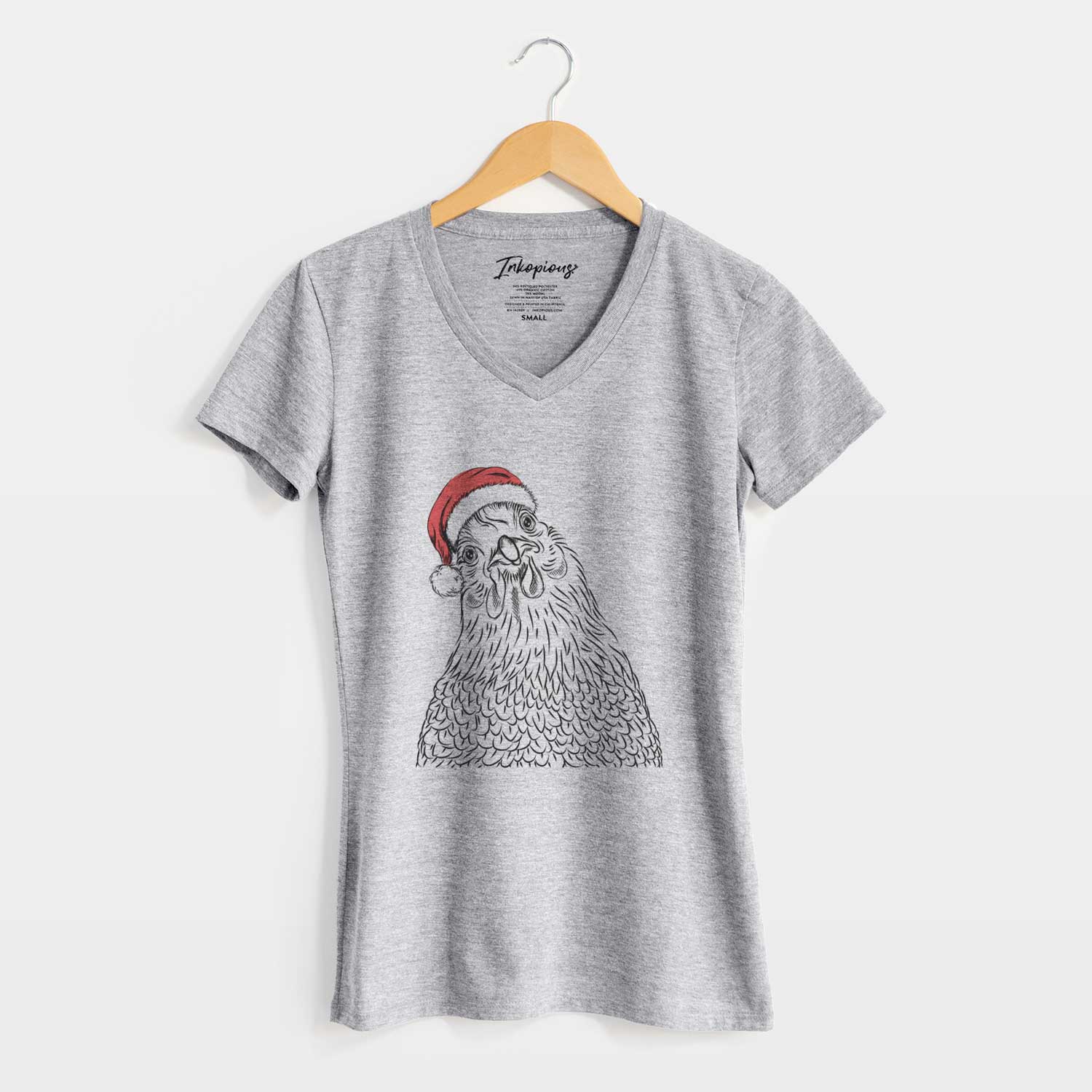 Santa Henrietta the Chicken - Women's V-neck Shirt