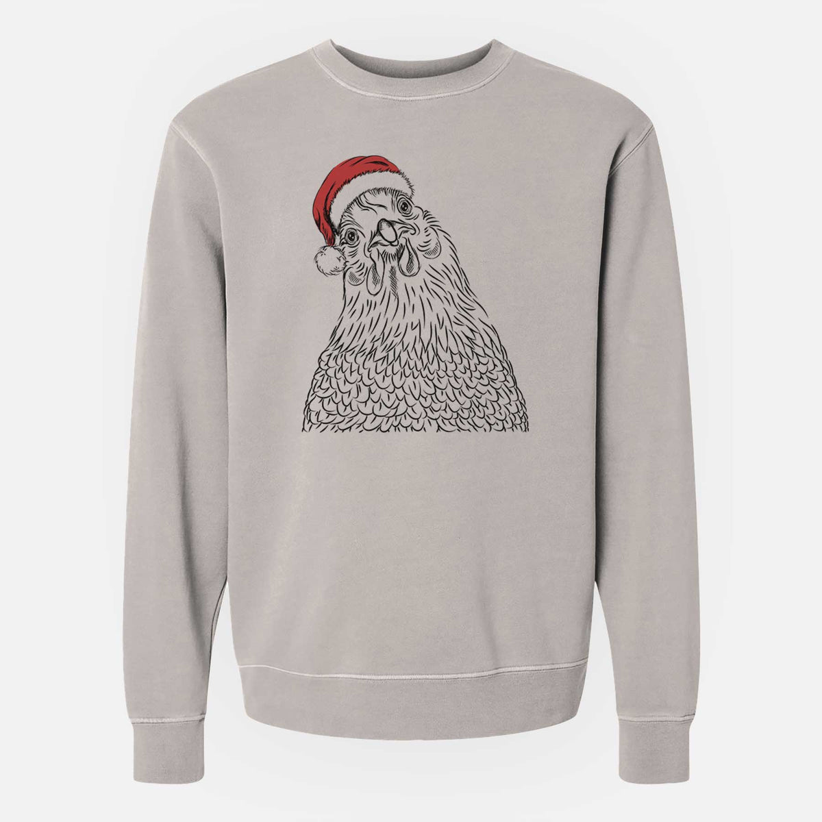 Santa Henrietta the Chicken - Unisex Pigment Dyed Crew Sweatshirt