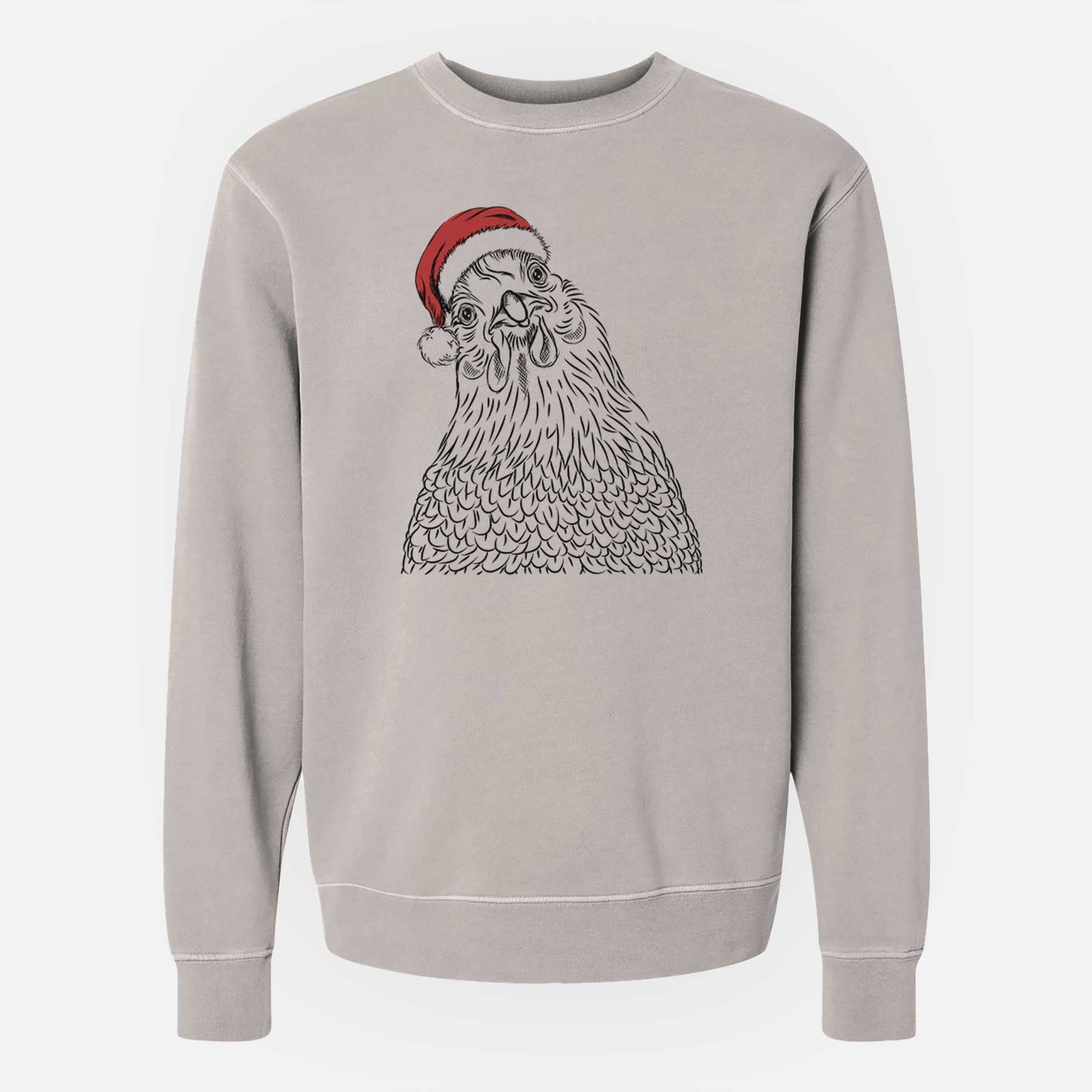 Santa Henrietta the Chicken - Unisex Pigment Dyed Crew Sweatshirt