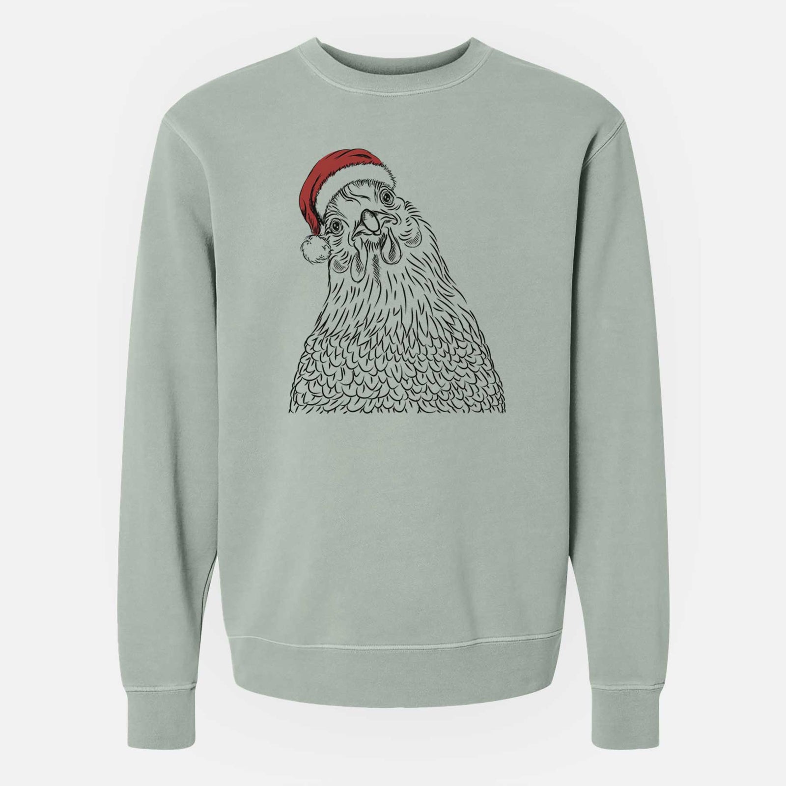 Santa Henrietta the Chicken - Unisex Pigment Dyed Crew Sweatshirt
