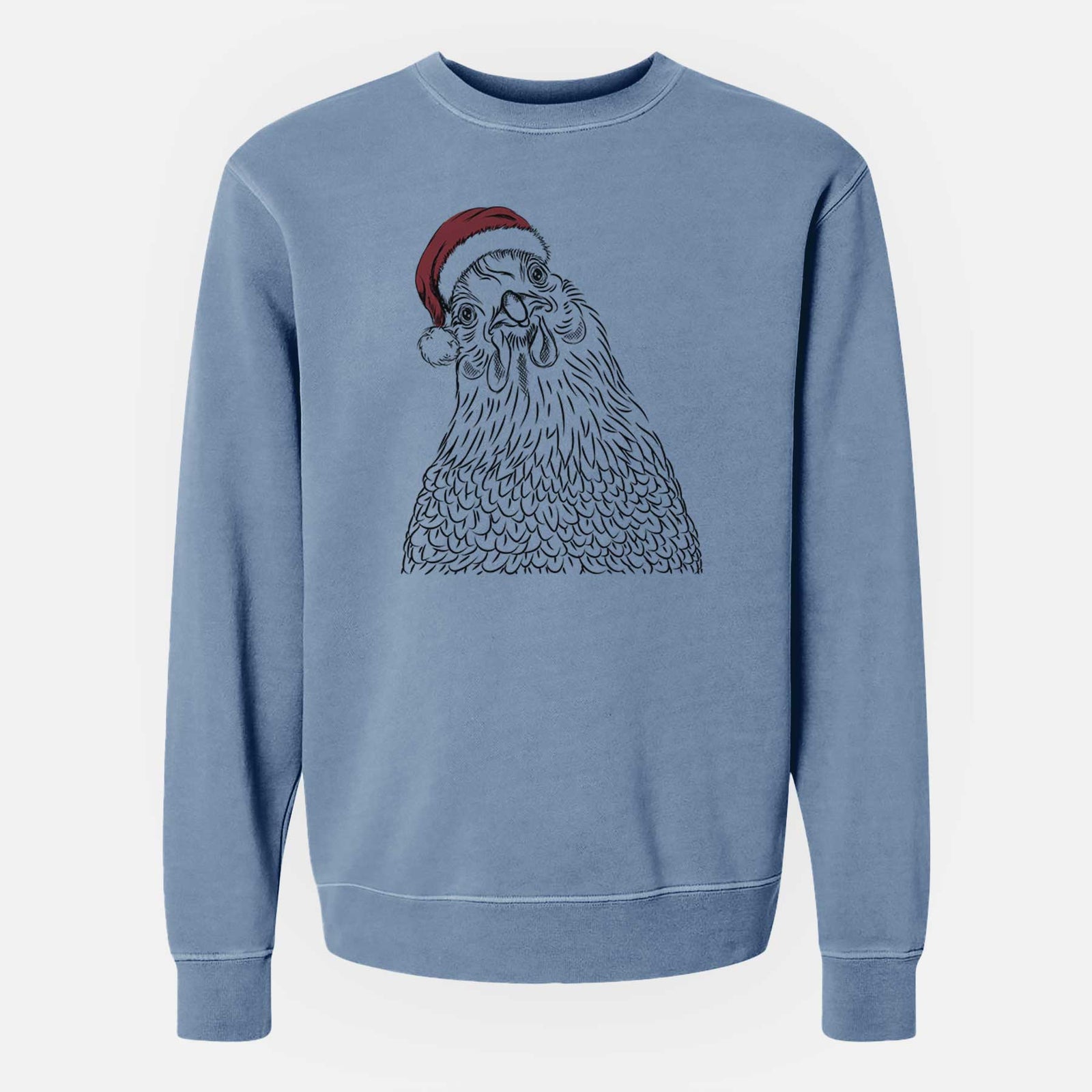 Santa Henrietta the Chicken - Unisex Pigment Dyed Crew Sweatshirt
