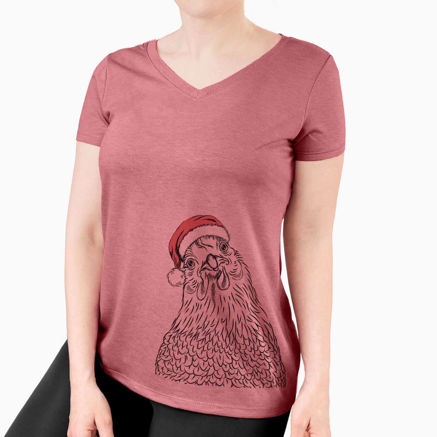 Santa Henrietta the Chicken - Women's V-neck Shirt