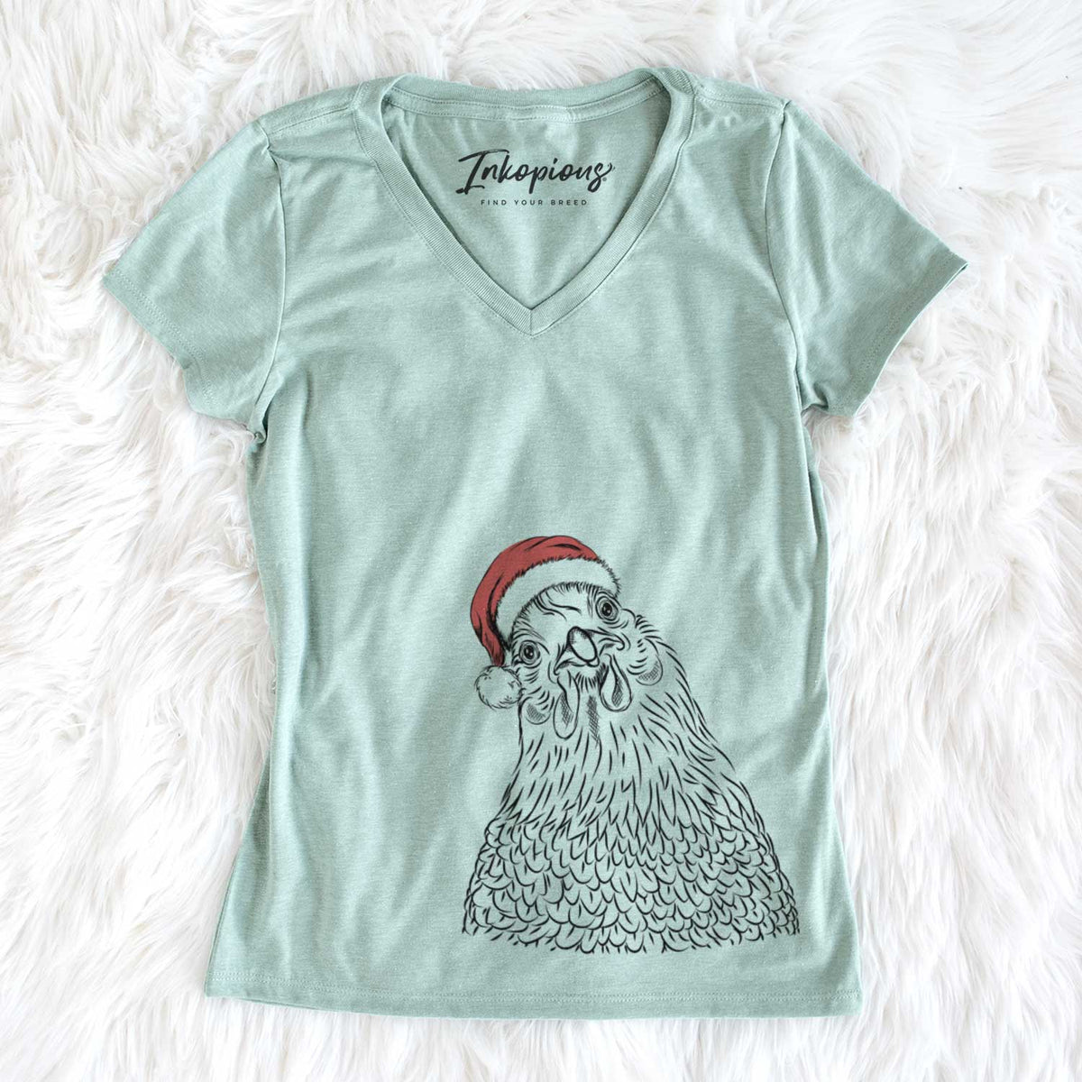 Santa Henrietta the Chicken - Women&#39;s V-neck Shirt