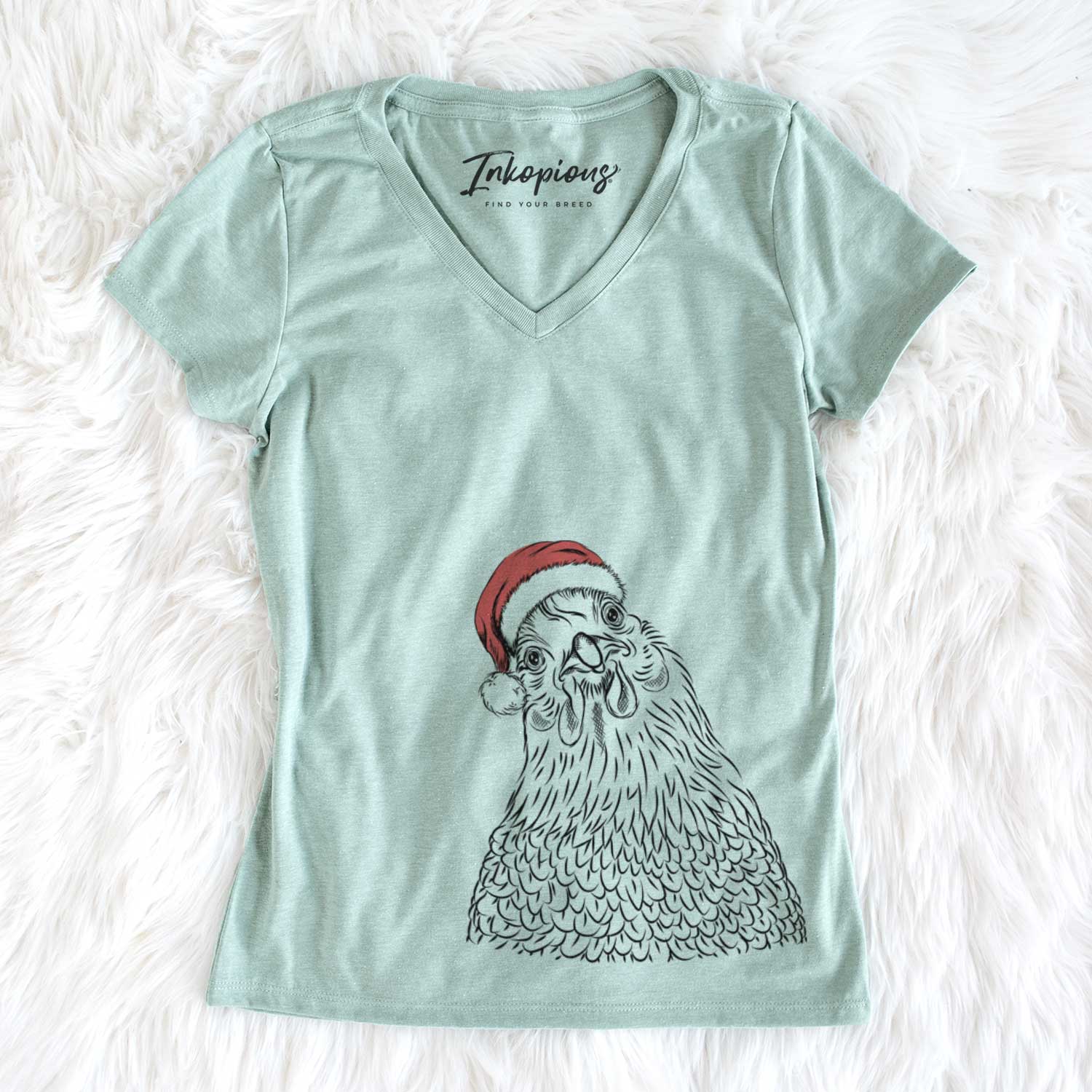 Santa Henrietta the Chicken - Women's V-neck Shirt