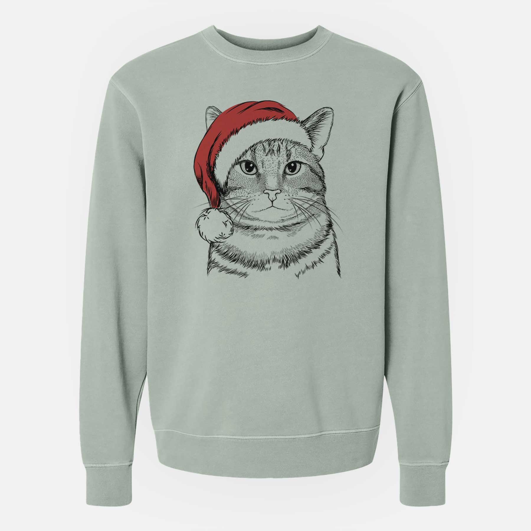 Santa Henry the Bengal - Unisex Pigment Dyed Crew Sweatshirt