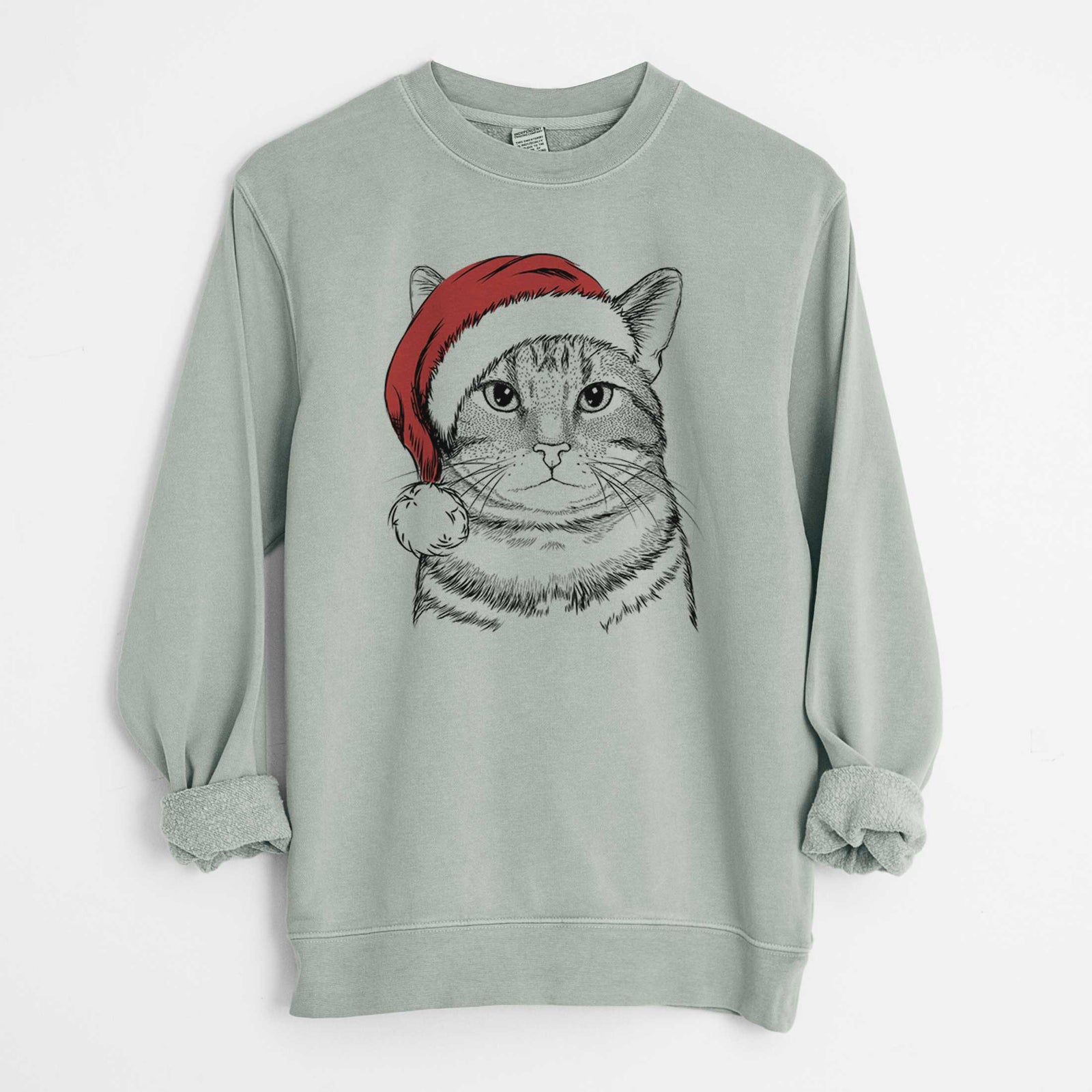 Santa Henry the Bengal - Unisex Pigment Dyed Crew Sweatshirt