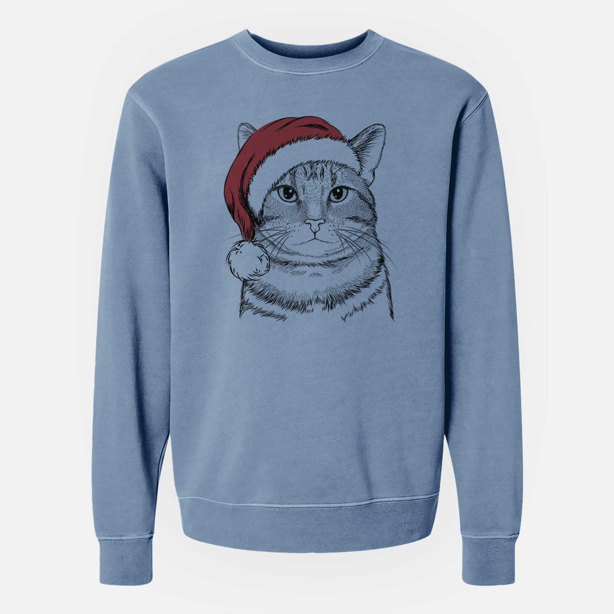 Santa Henry the Bengal - Unisex Pigment Dyed Crew Sweatshirt