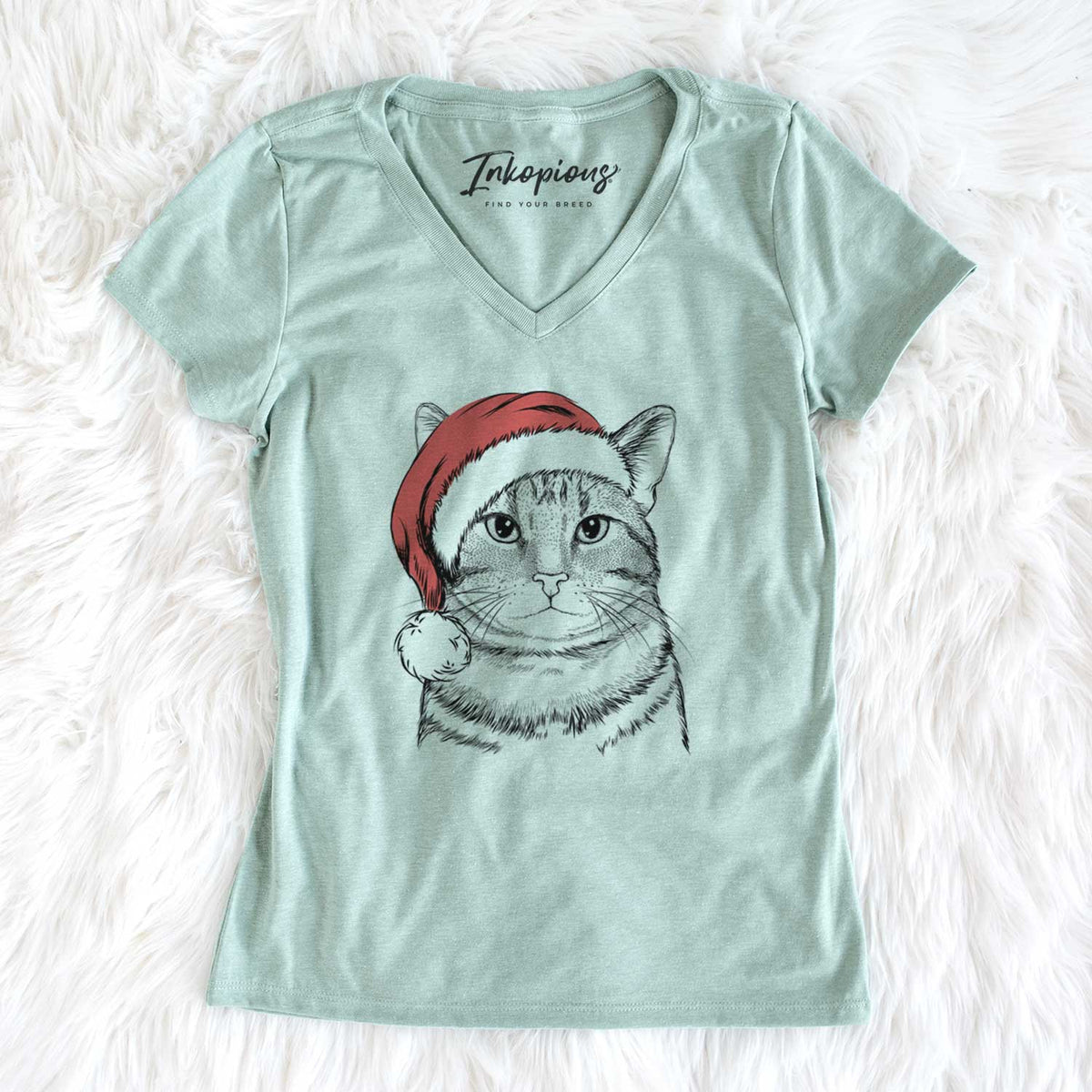 Santa Henry the Bengal - Women's V-neck Shirt