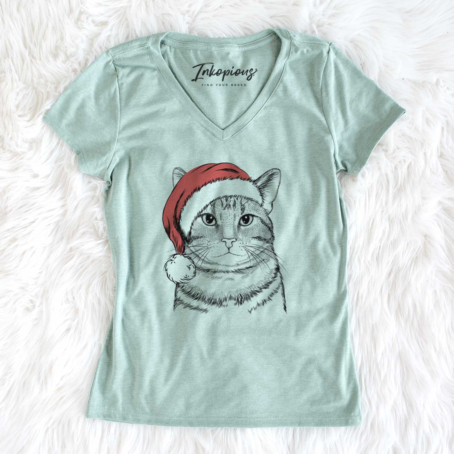 Santa Henry the Bengal - Women's V-neck Shirt