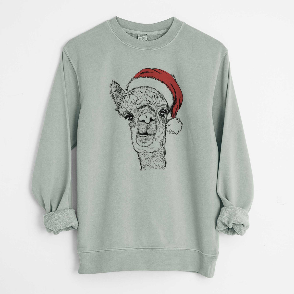 Santa Henry the Alpaca - Unisex Pigment Dyed Crew Sweatshirt