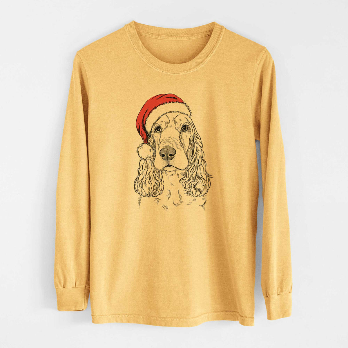 Santa Henry the English Cocker Spaniel - Heavyweight 100% Cotton Long Sleeve