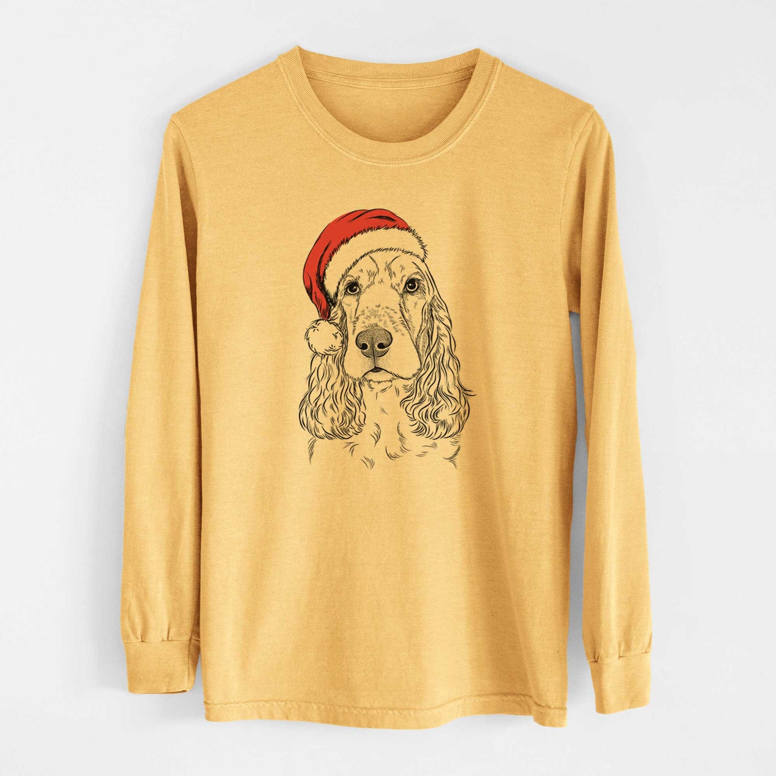 Santa Henry the English Cocker Spaniel - Heavyweight 100% Cotton Long Sleeve