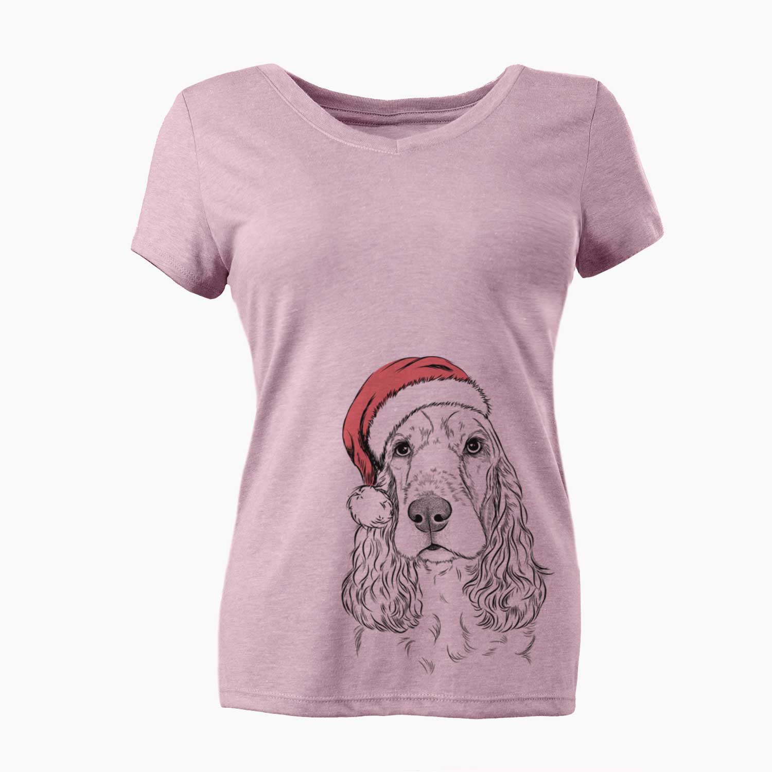 Santa Henry the English Cocker Spaniel - Women's V-neck Shirt